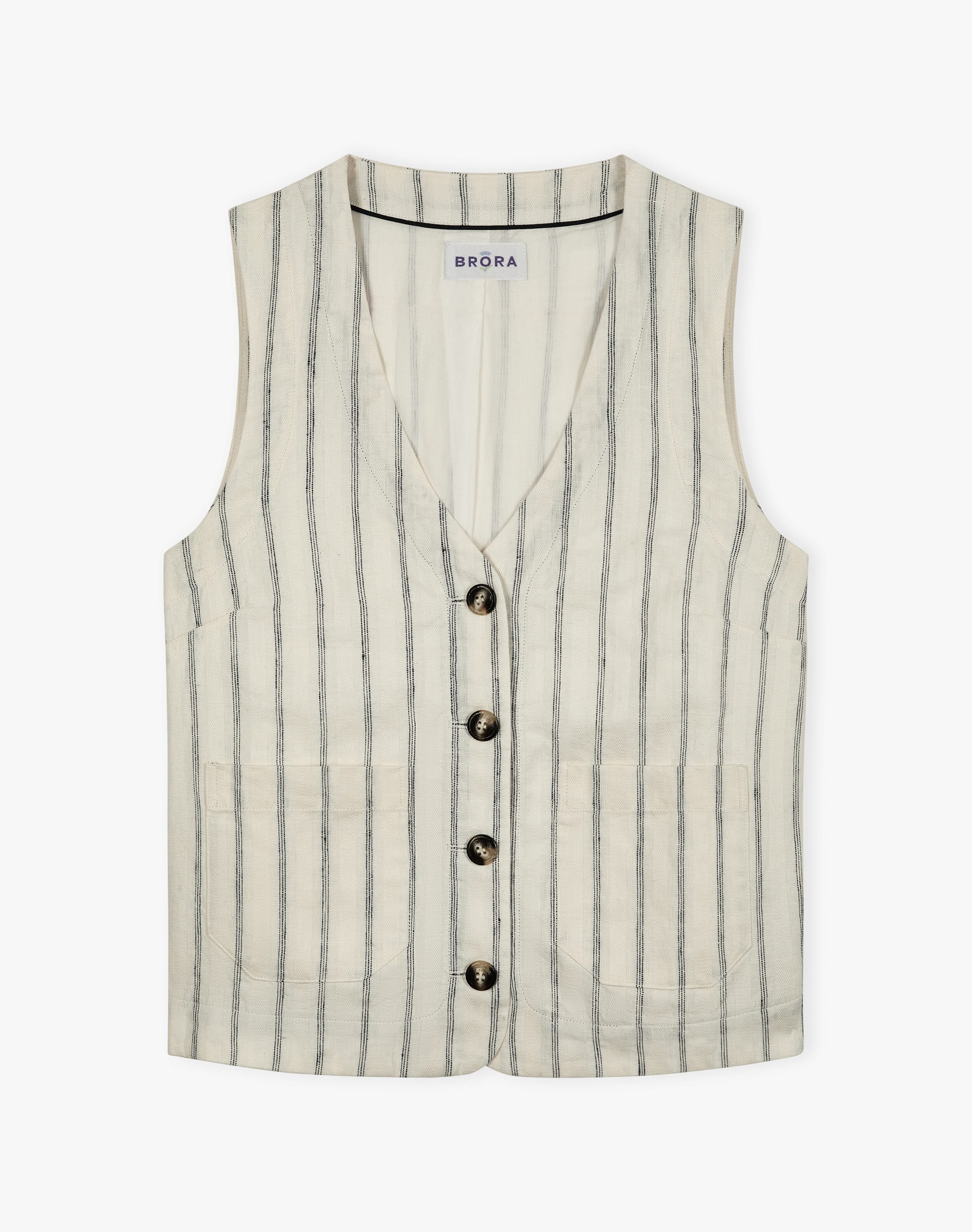 Stripe Linen Waistcoat