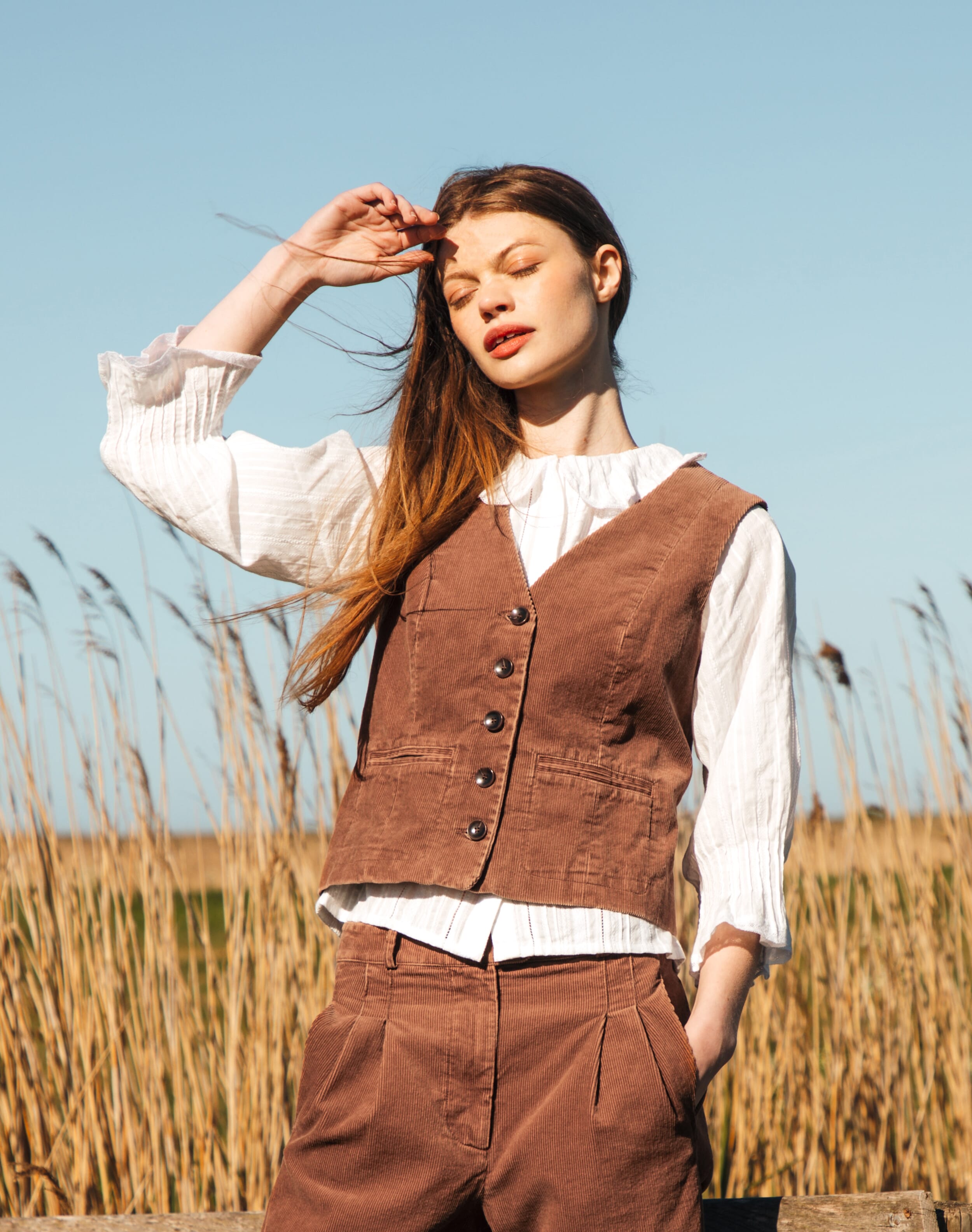 Laundered Organic Cord Waistcoat