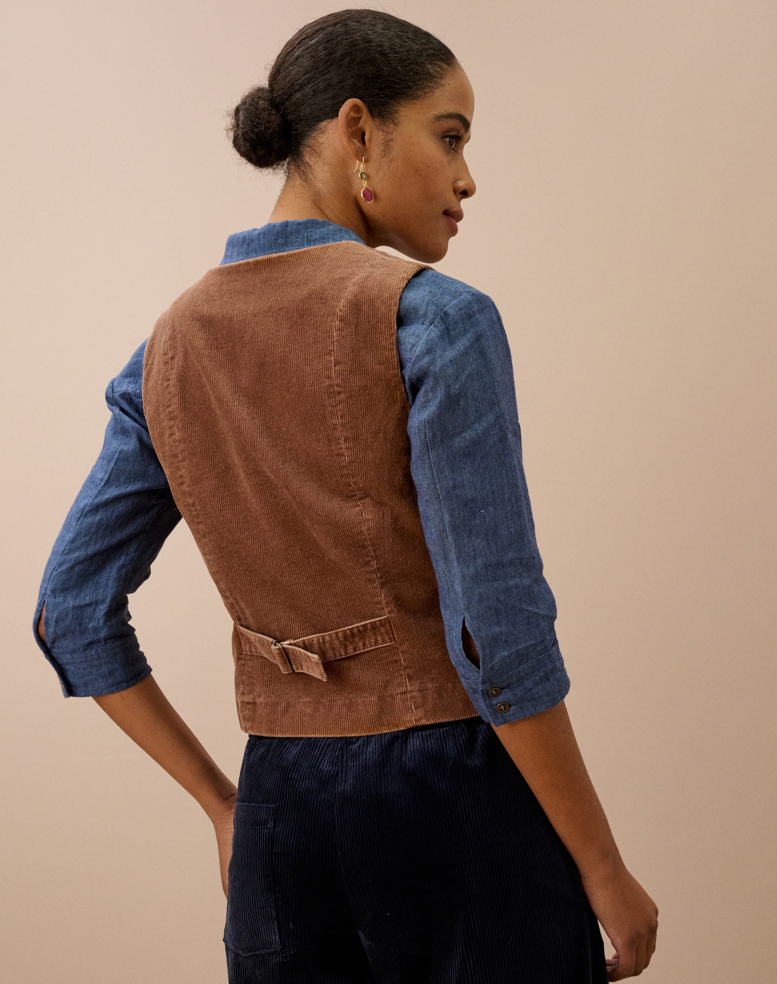Laundered Organic Cord Waistcoat