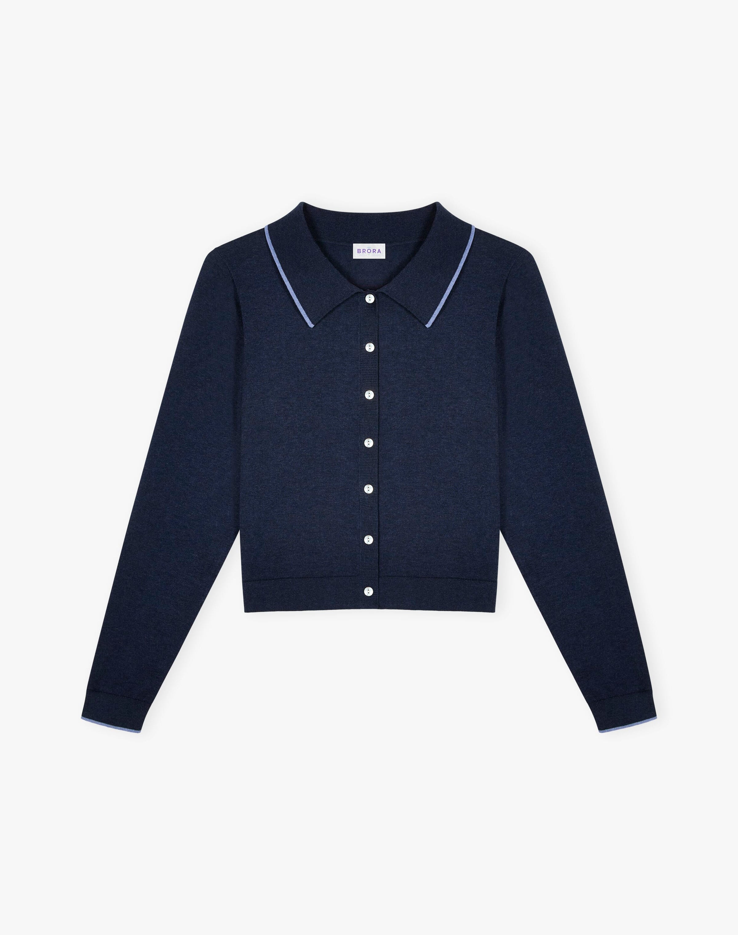 Cotton Knit Collared Cardigan