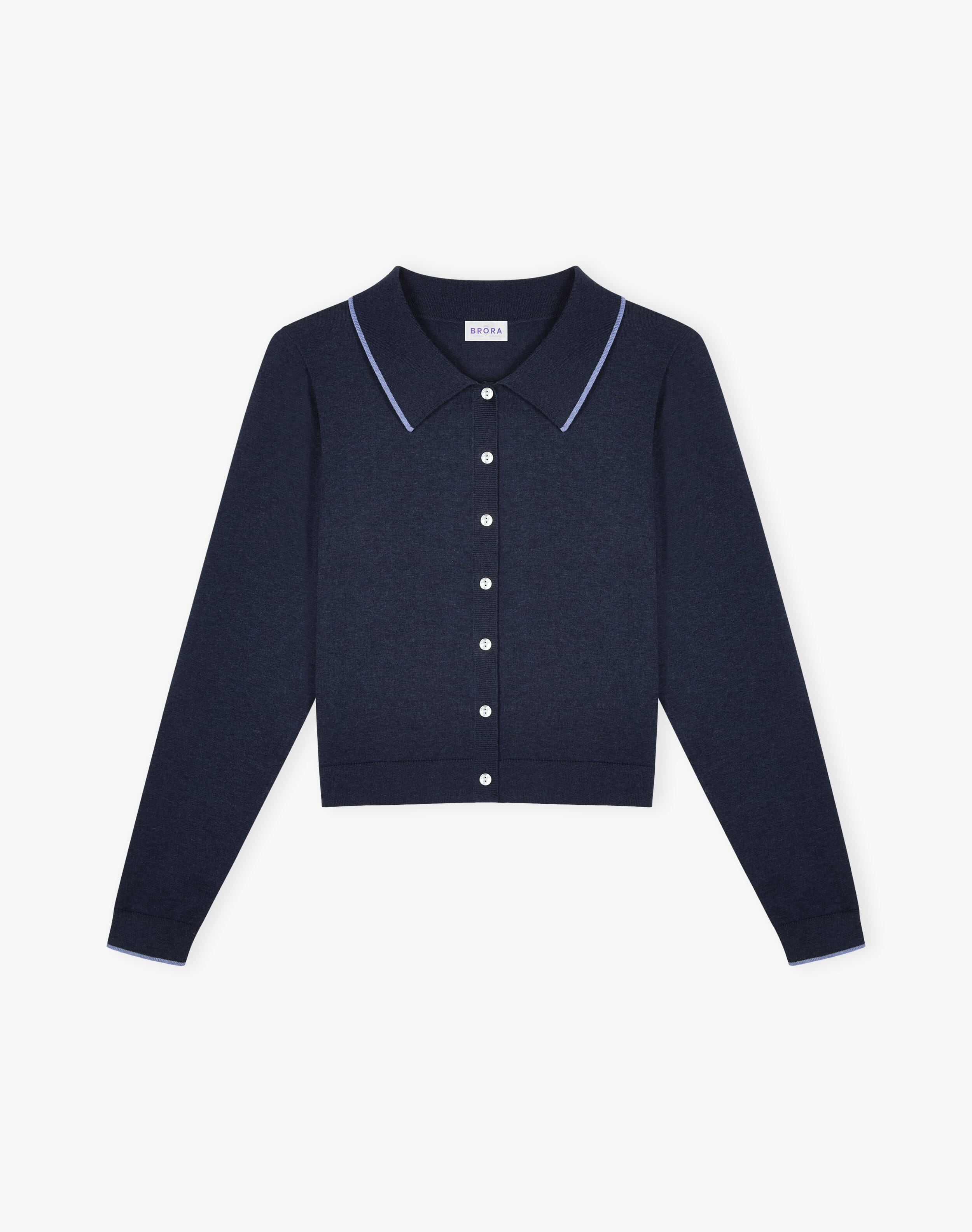 Cotton Knit Collared Cardigan