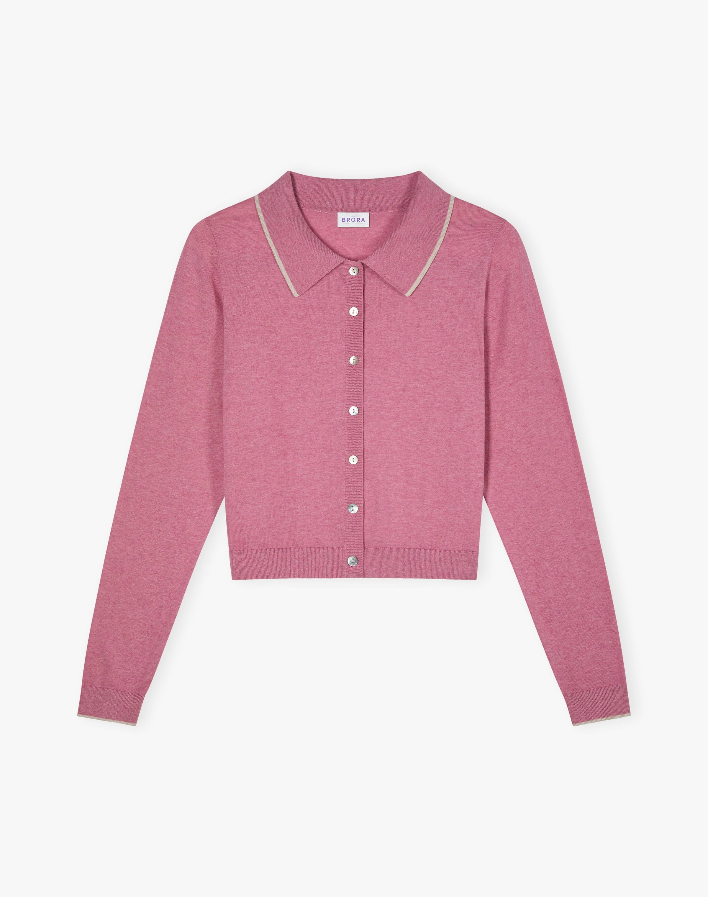 Cotton Knit Collared Cardigan