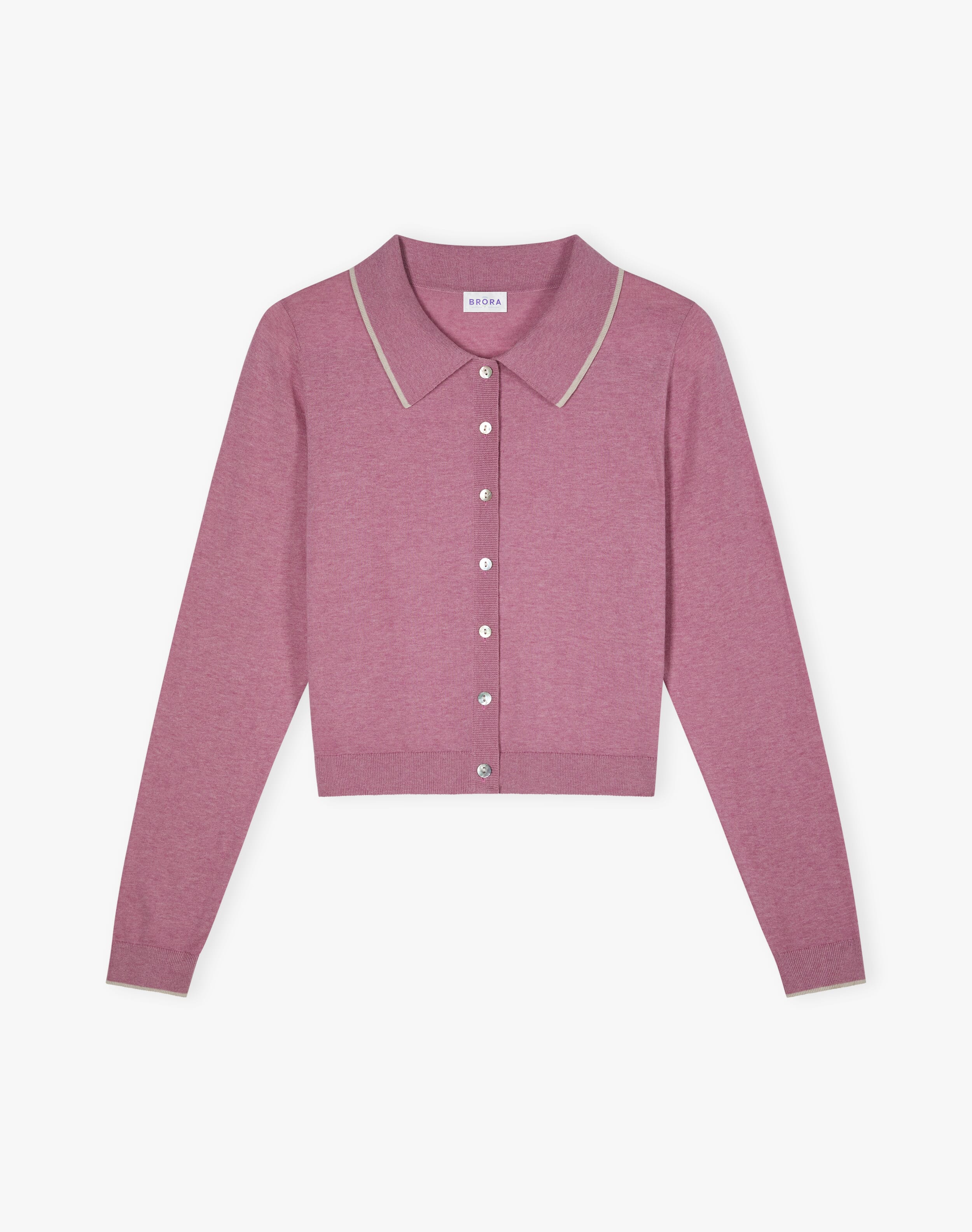 Cotton Knit Collared Cardigan