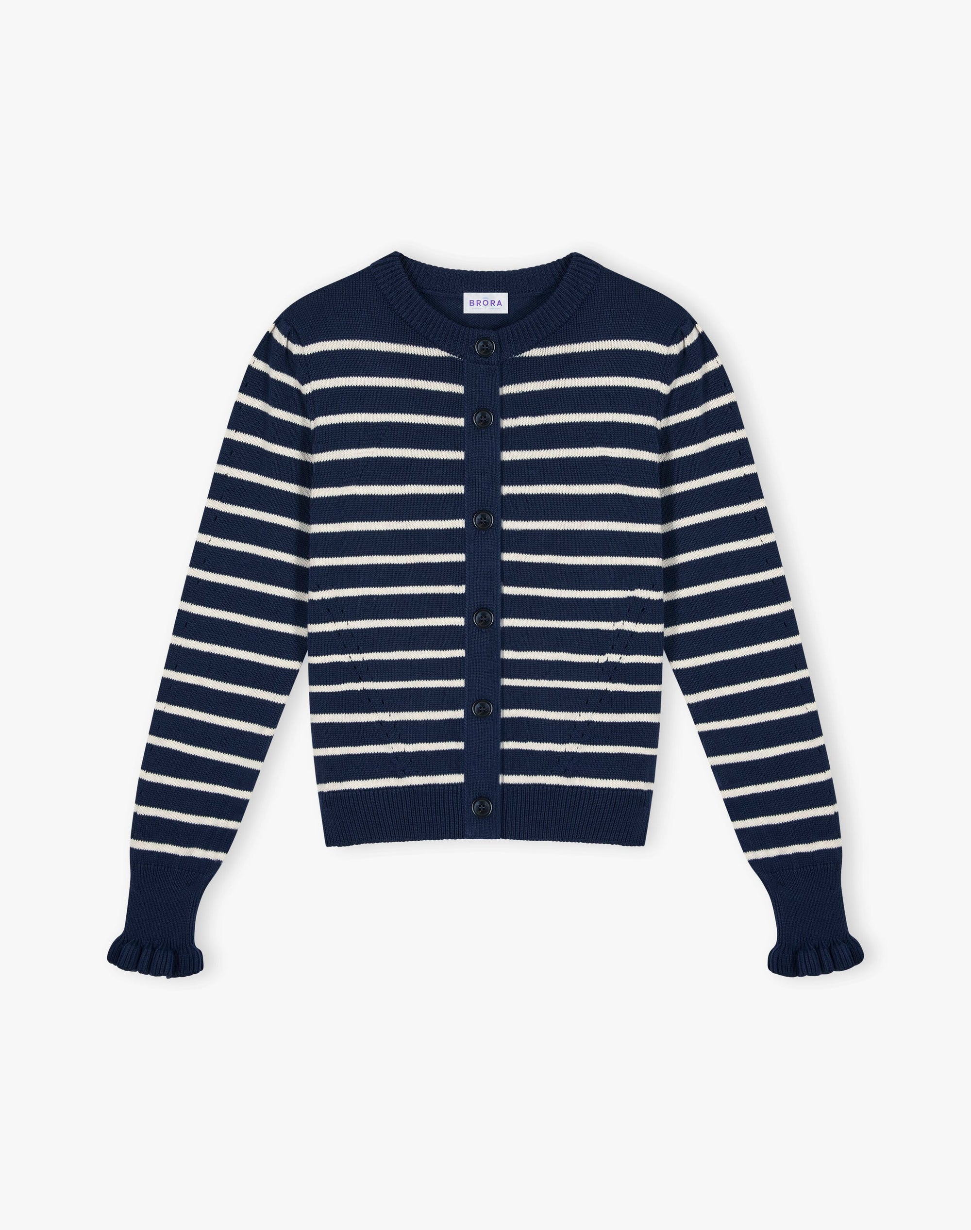 Cotton Knit Stripe Cardigan