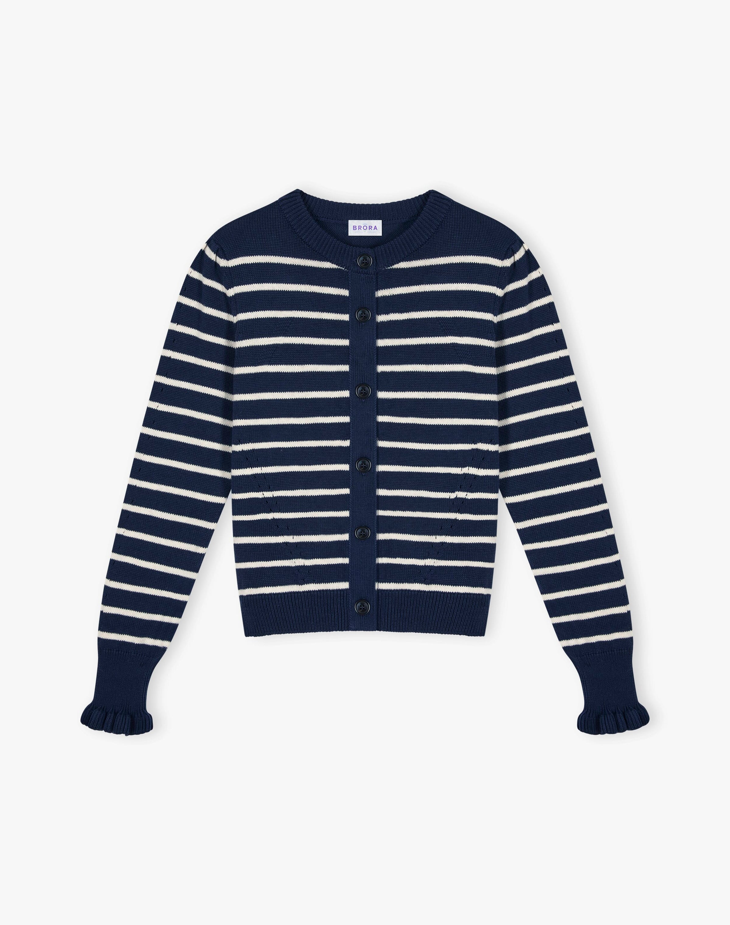 Cotton Knit Stripe Cardigan
