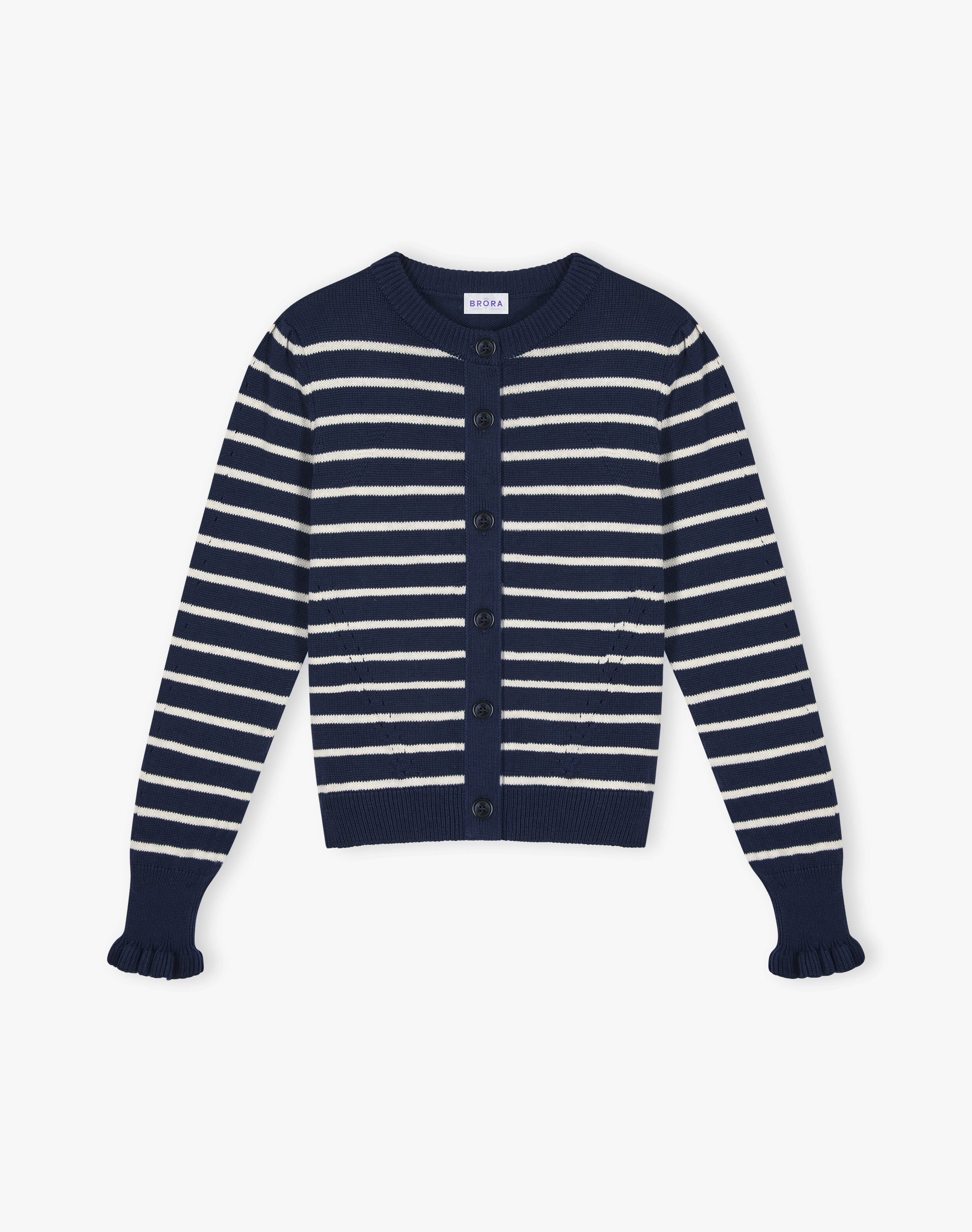 Cotton Knit Stripe Cardigan