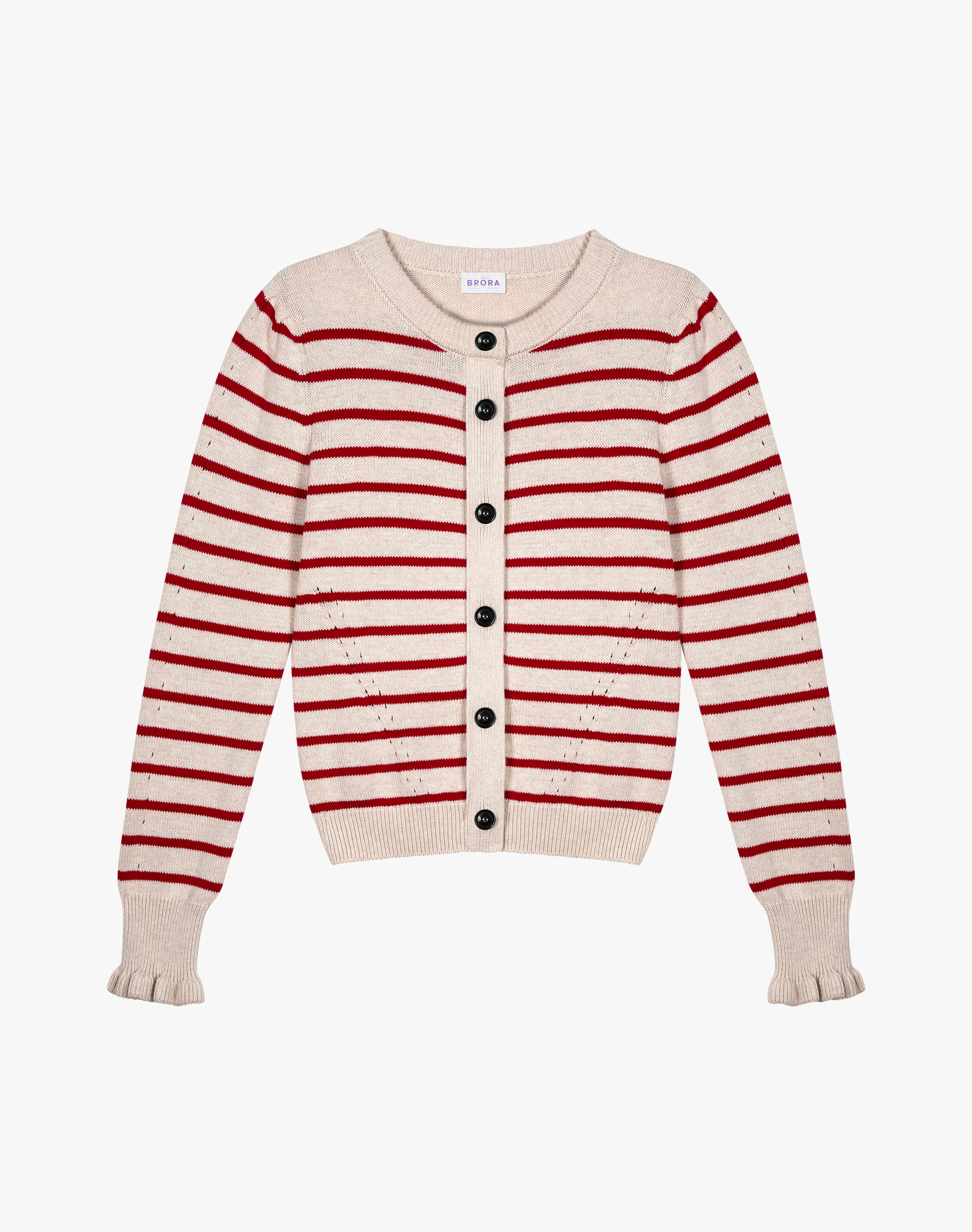 Cotton Knit Stripe Cardigan