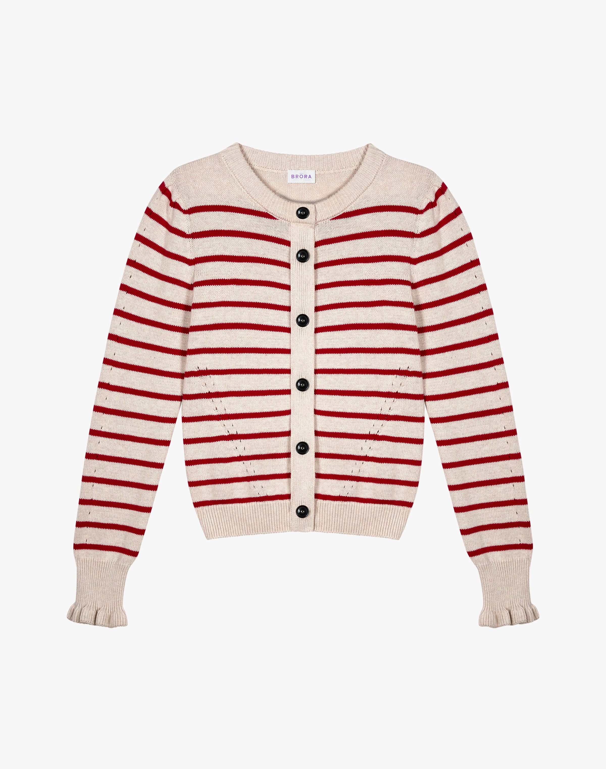 Cotton Knit Stripe Cardigan