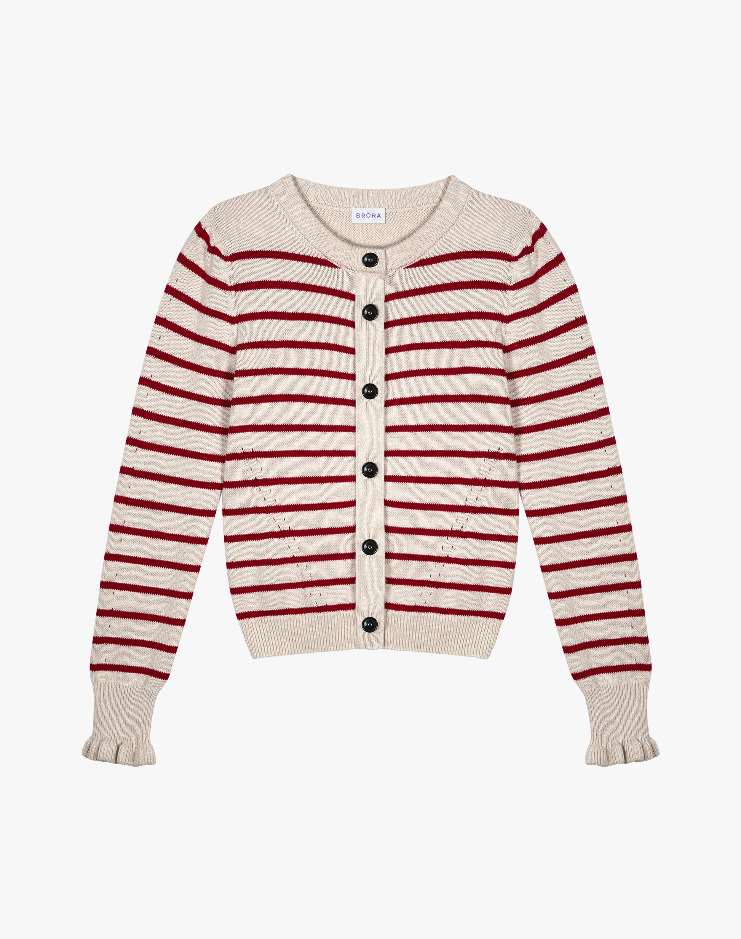 Cotton Knit Stripe Cardigan