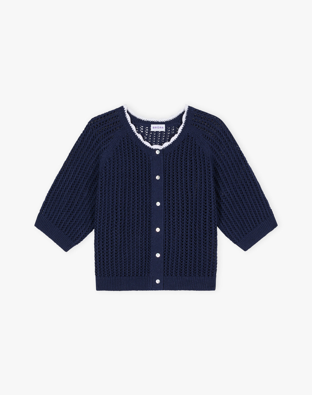 Cotton Knit Crochet Cardigan