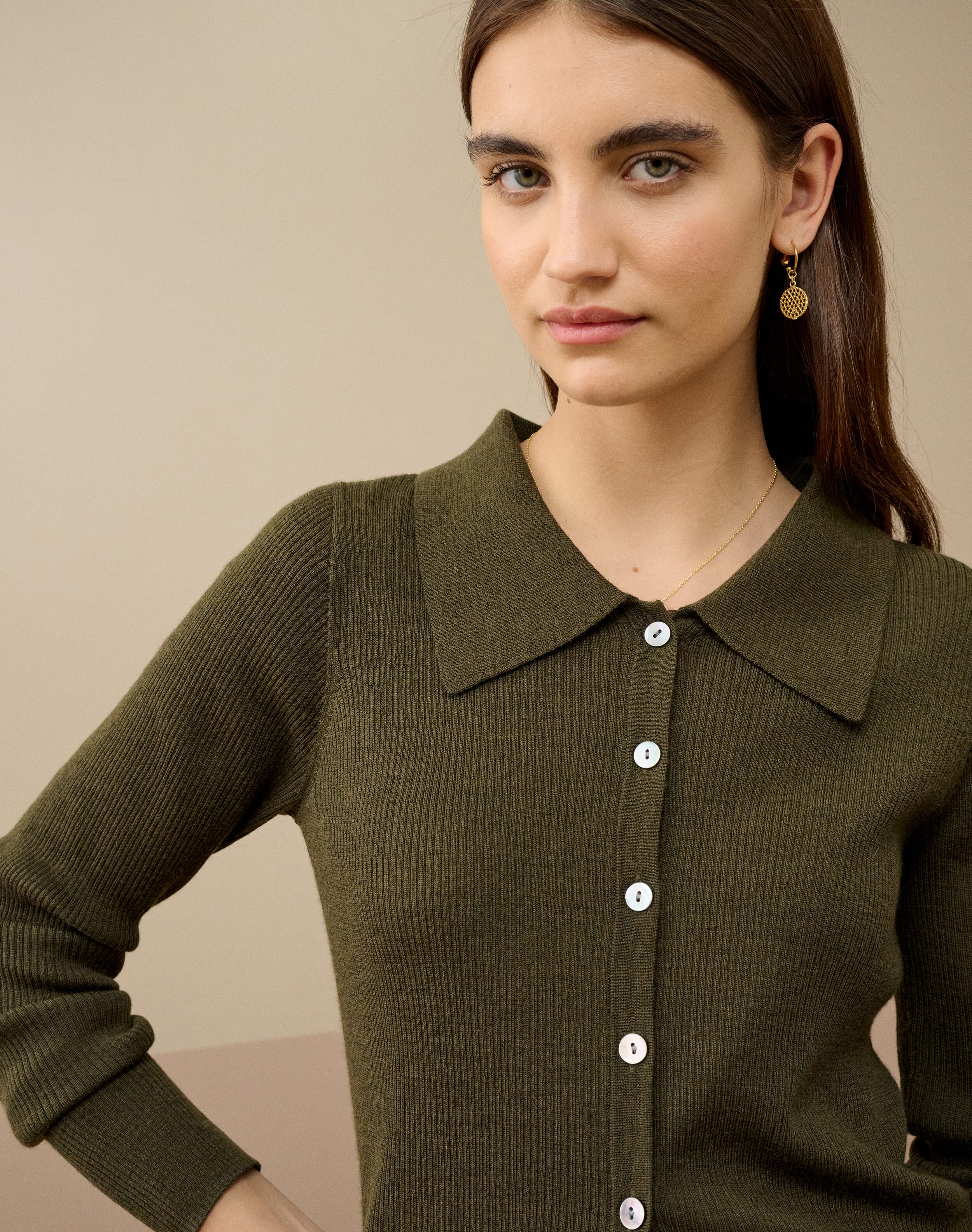 Merino Collared Cardigan