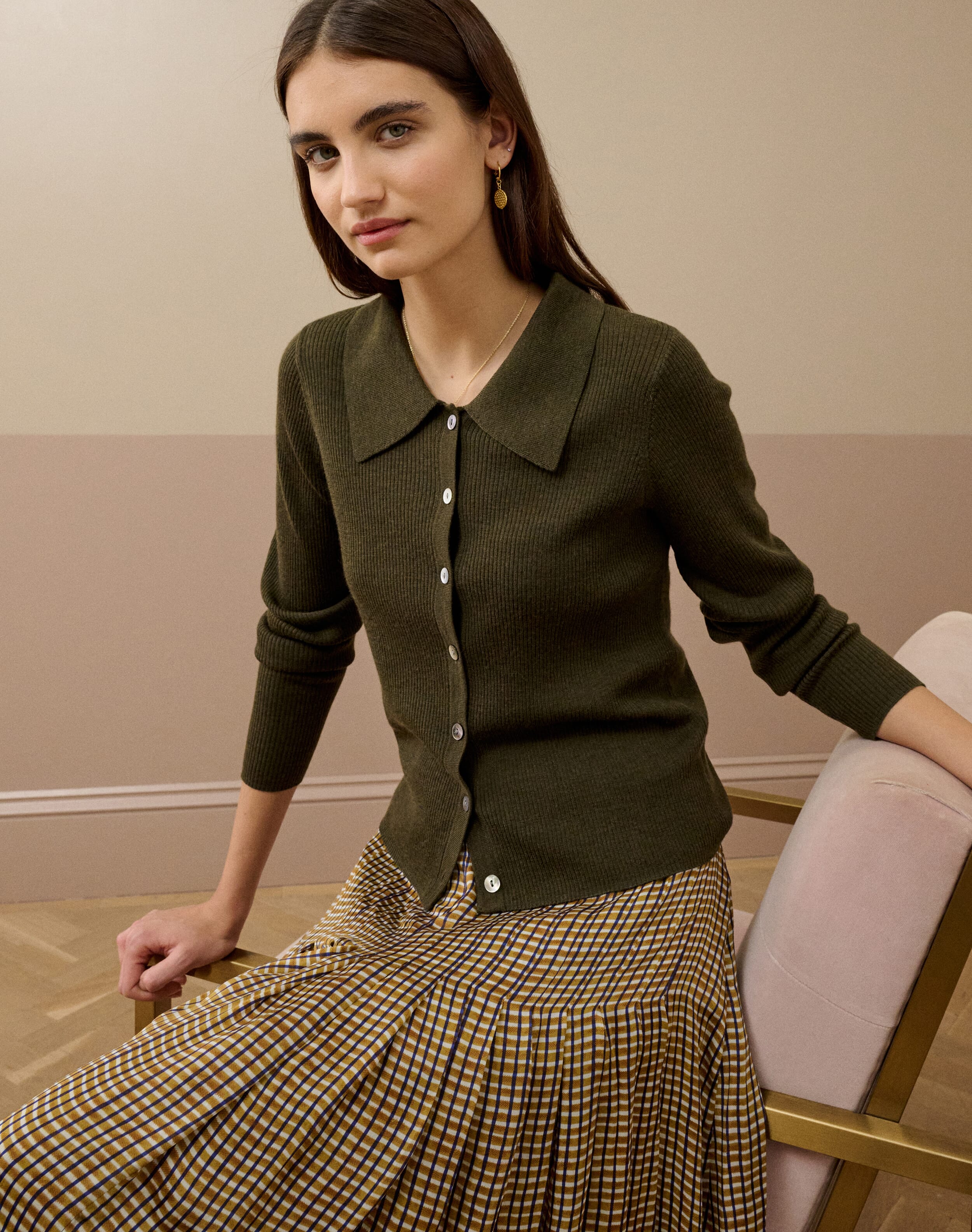 Merino Collared Cardigan