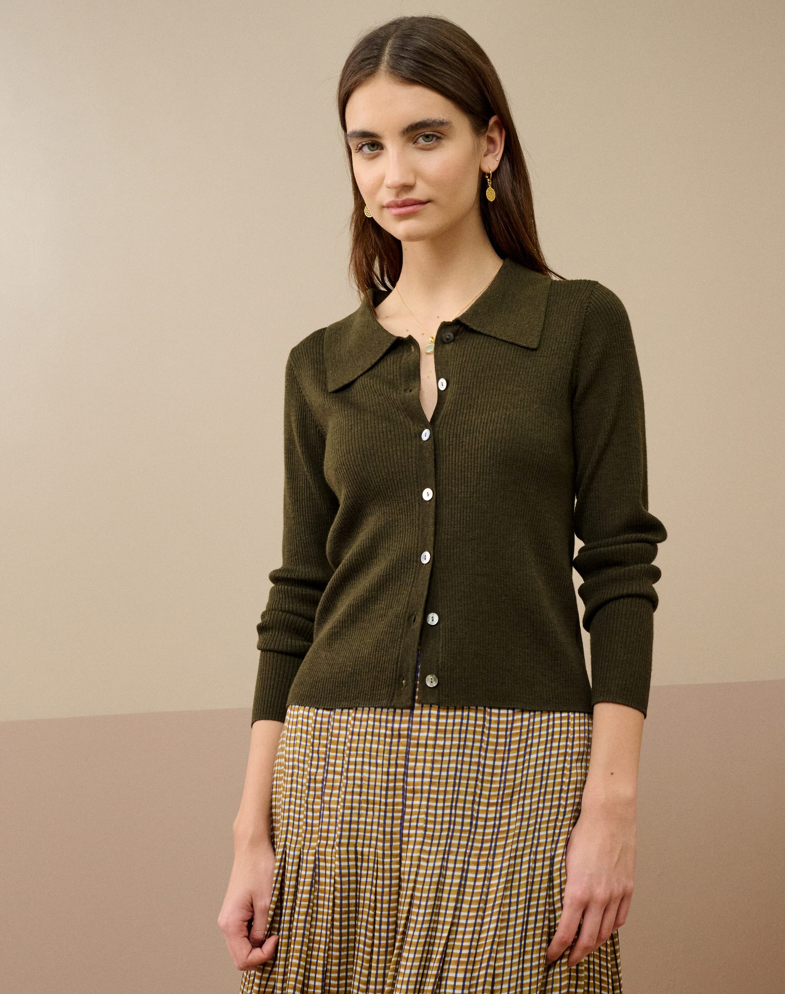 Merino Collared Cardigan