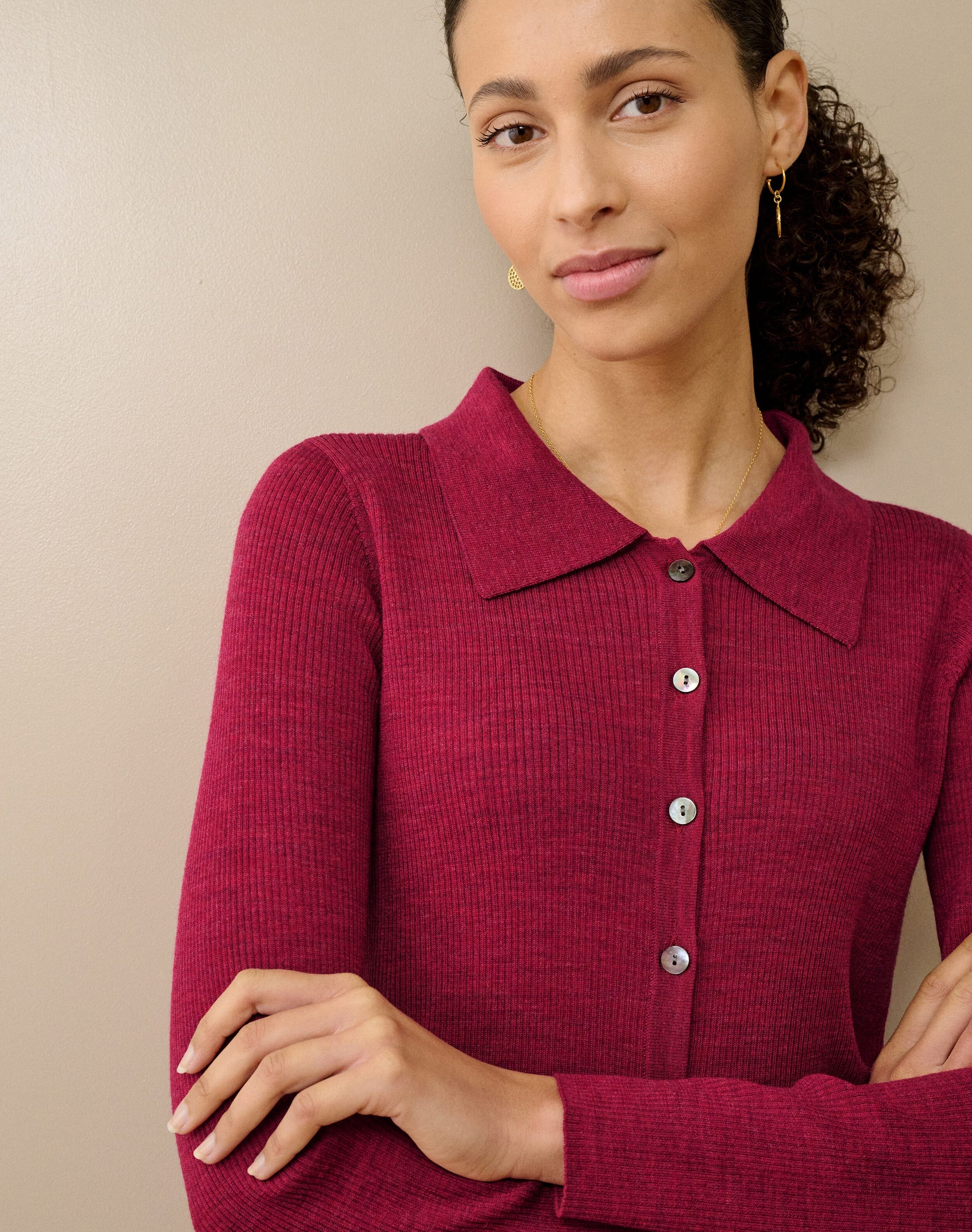 Merino Collared Cardigan