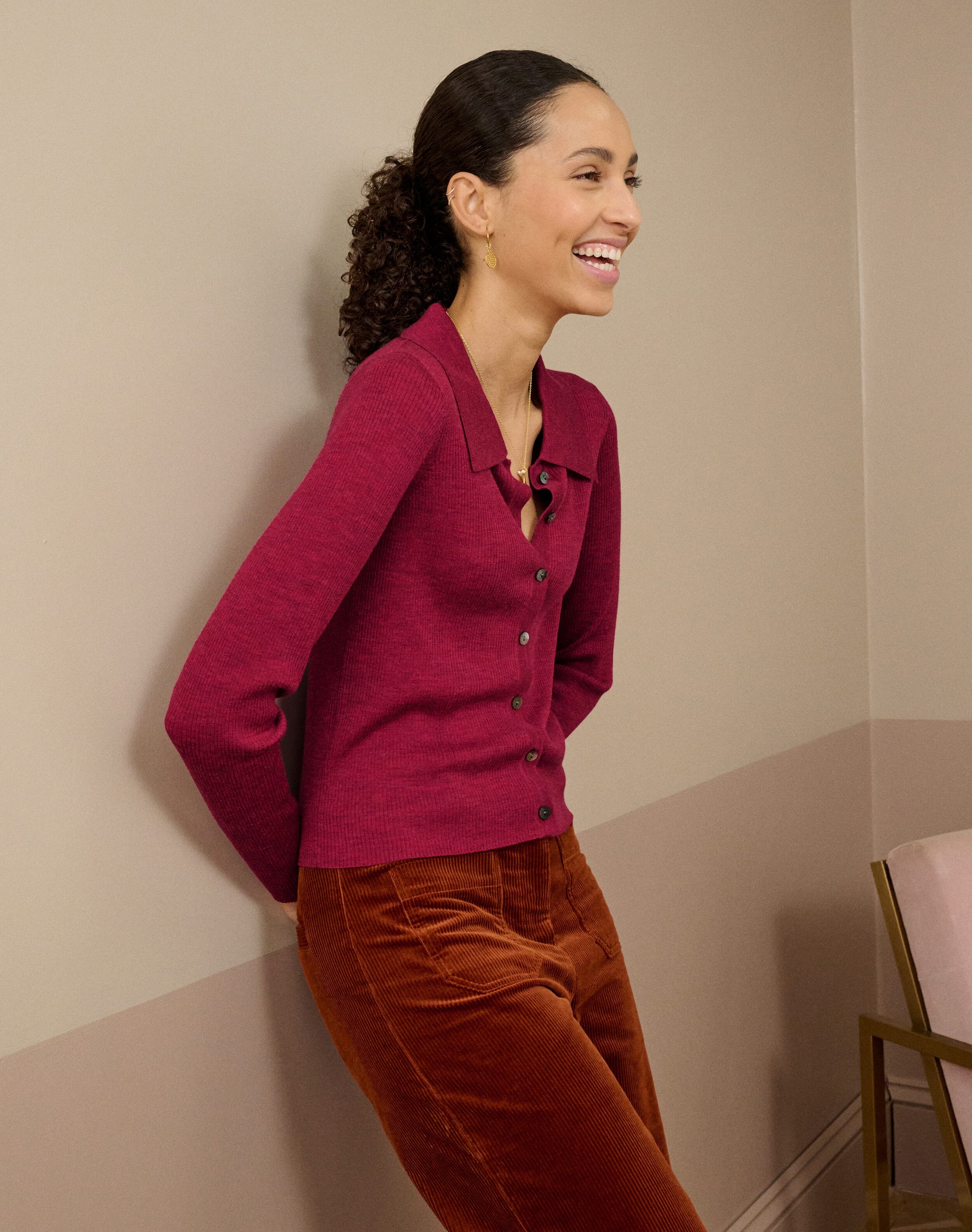 Merino Collared Cardigan