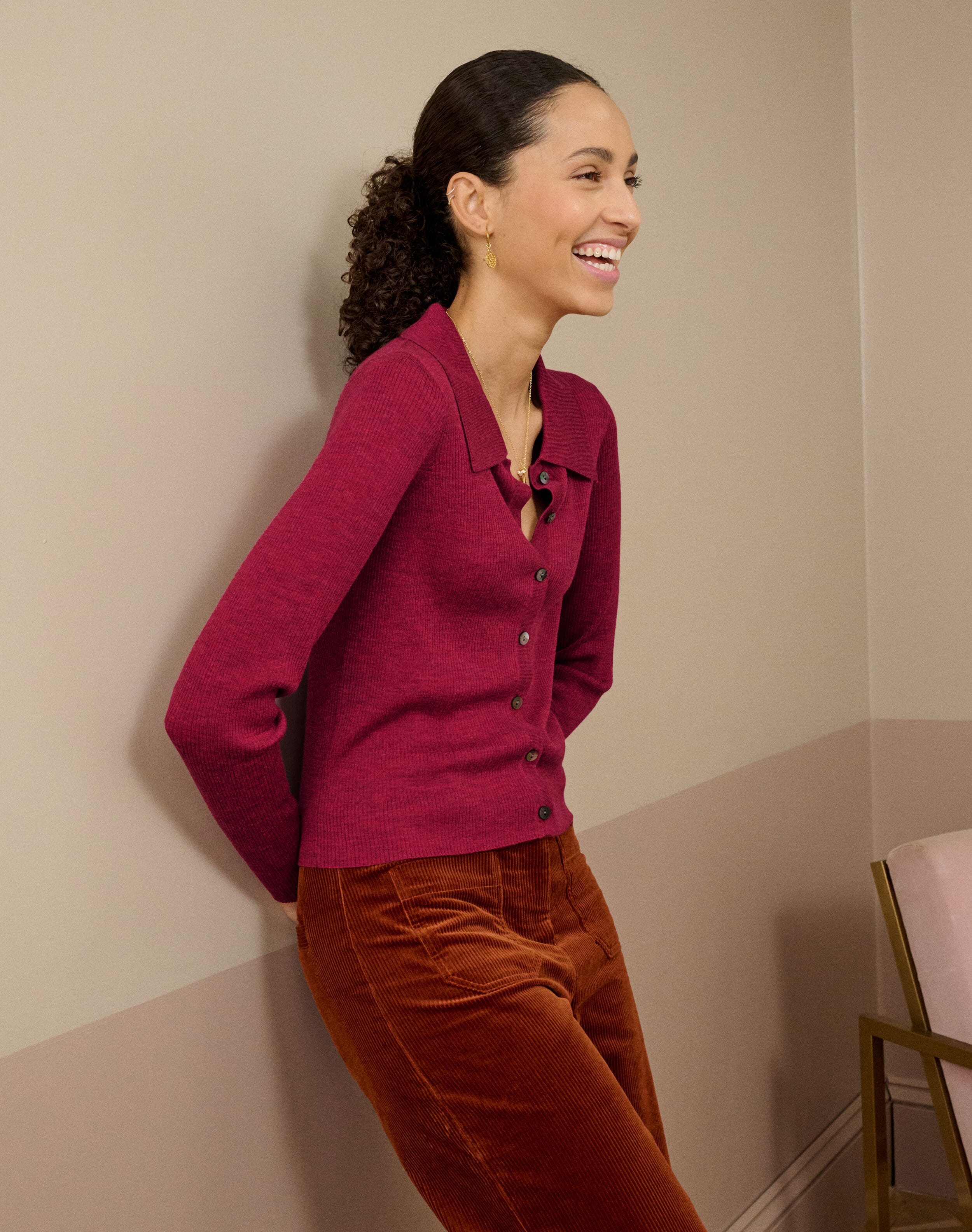 Merino Collared Cardigan