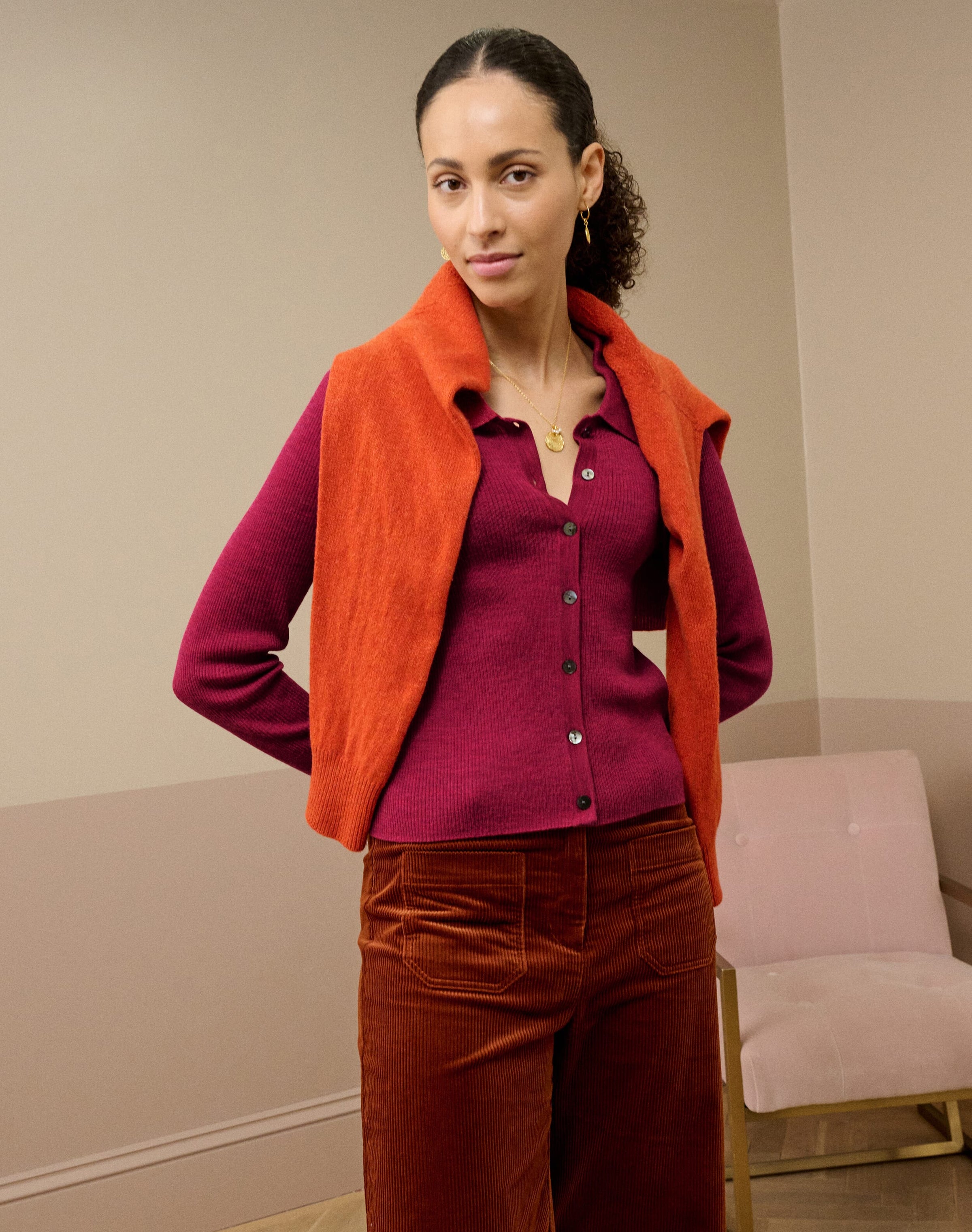 Merino Collared Cardigan