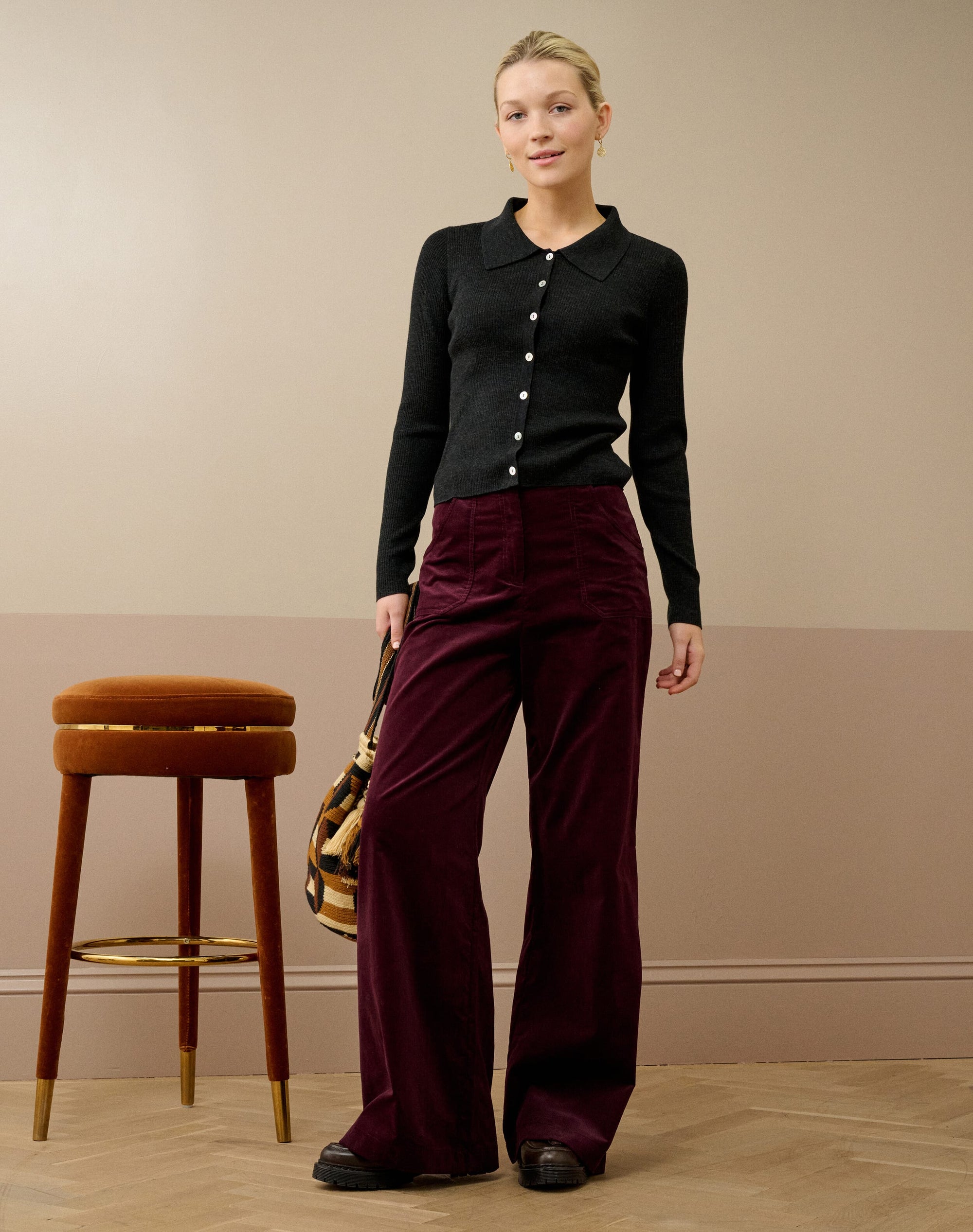 Merino Collared Cardigan