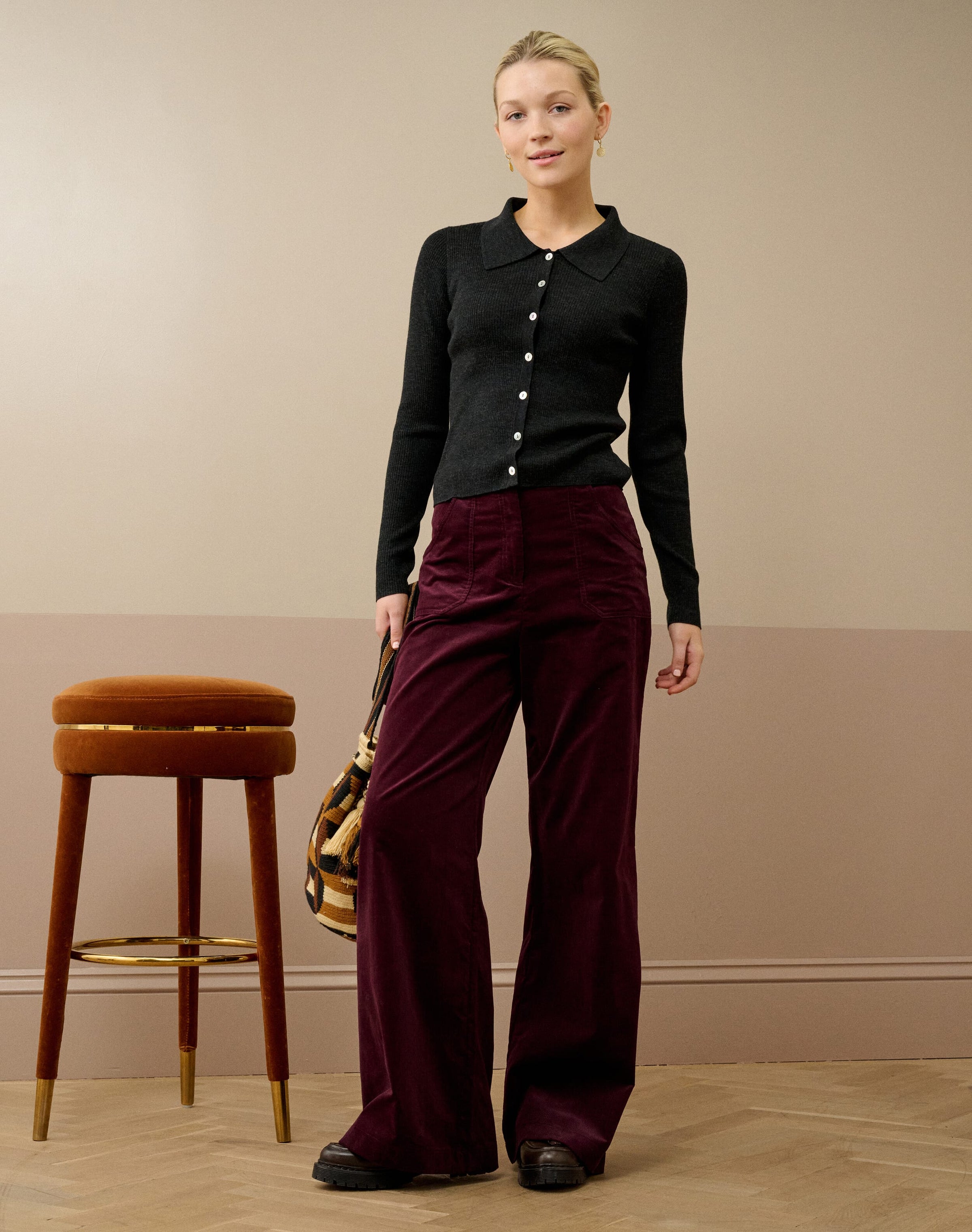 Merino Collared Cardigan