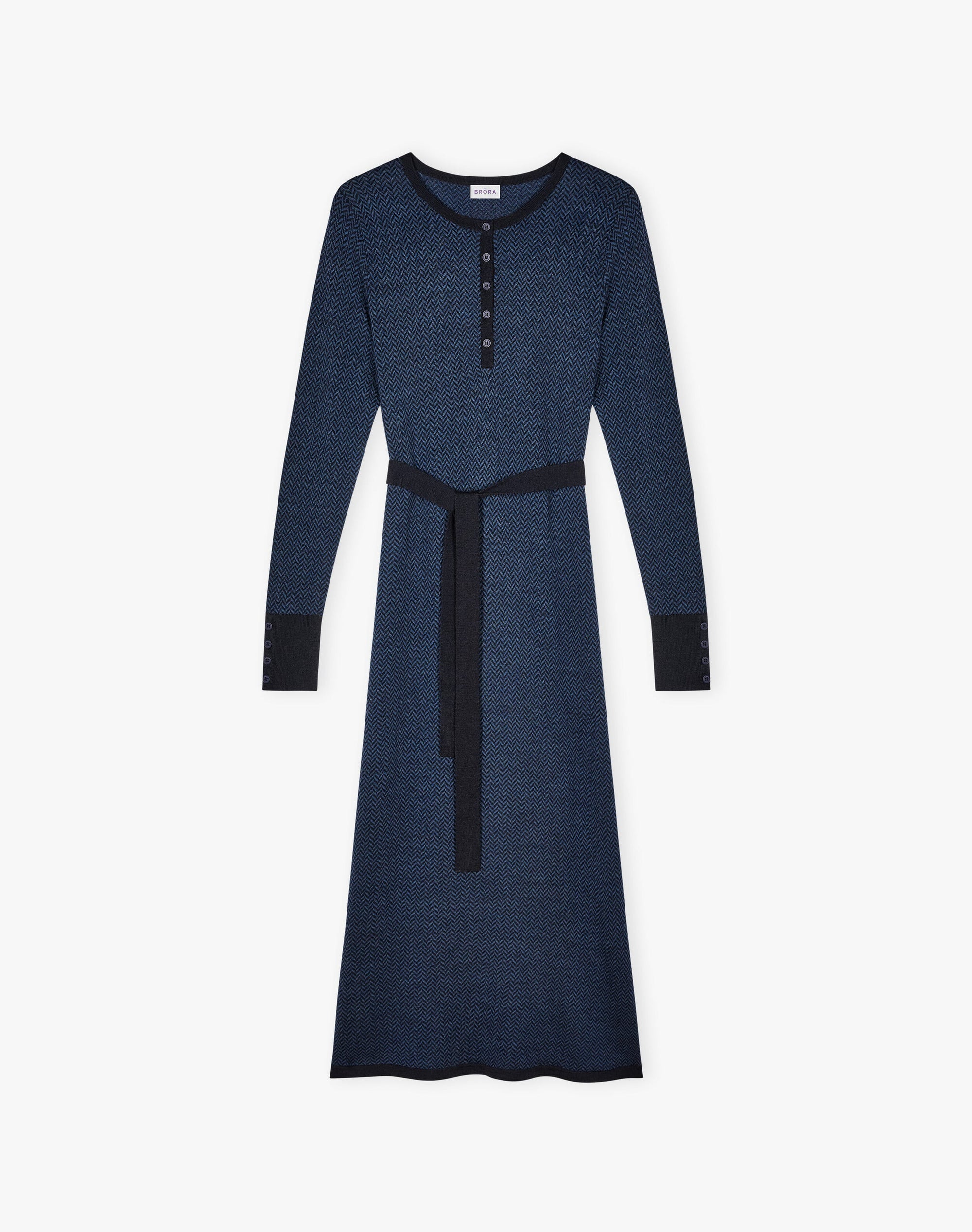 Merino Herringbone Knit Dress