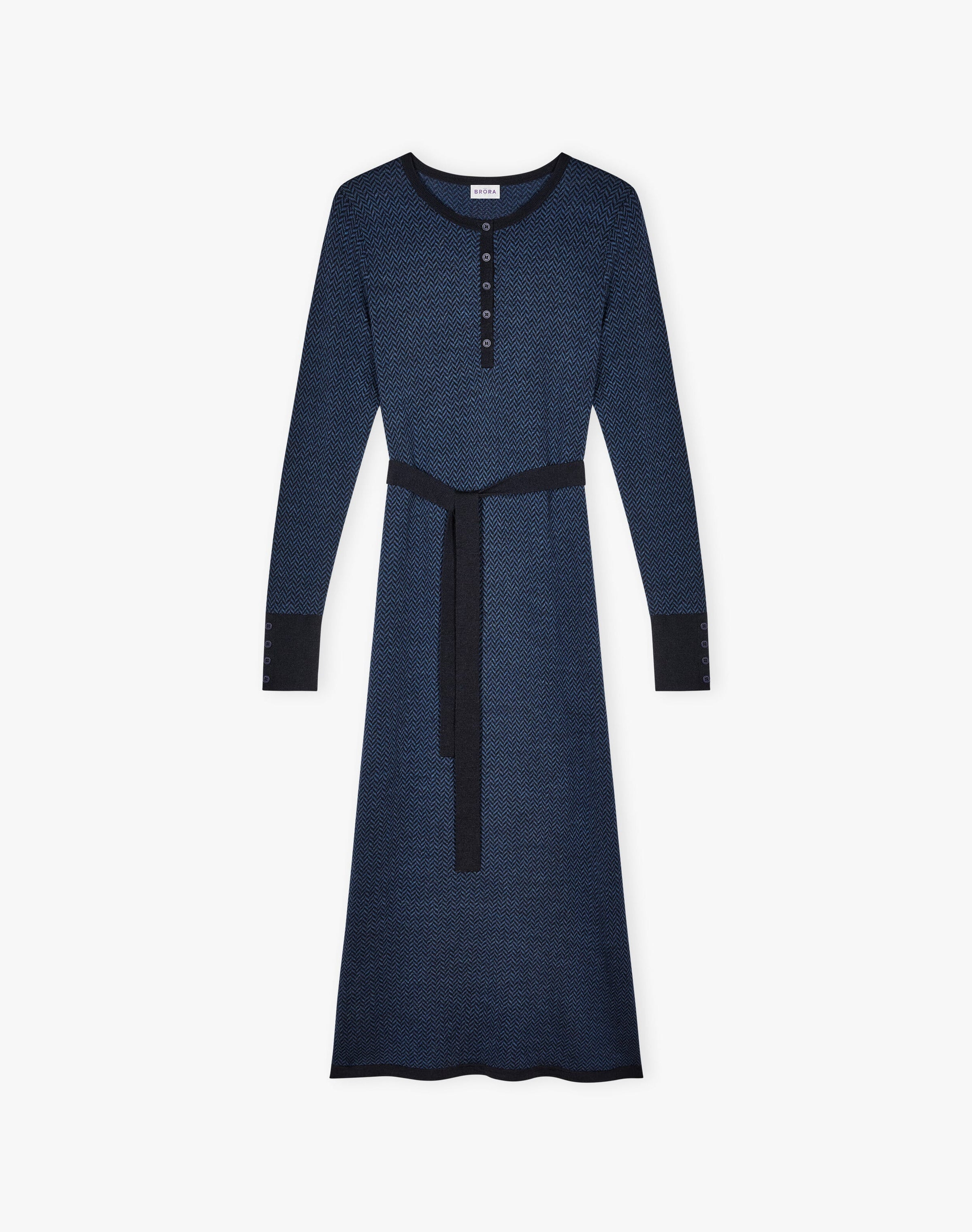 Merino Herringbone Knit Dress