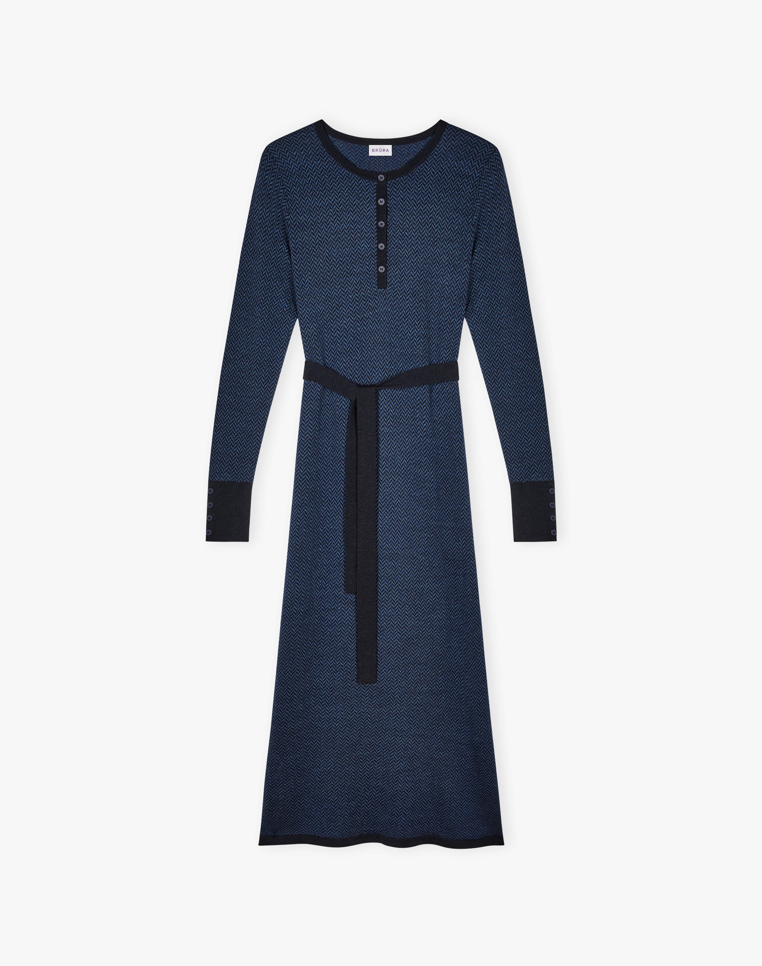 Merino Herringbone Knit Dress