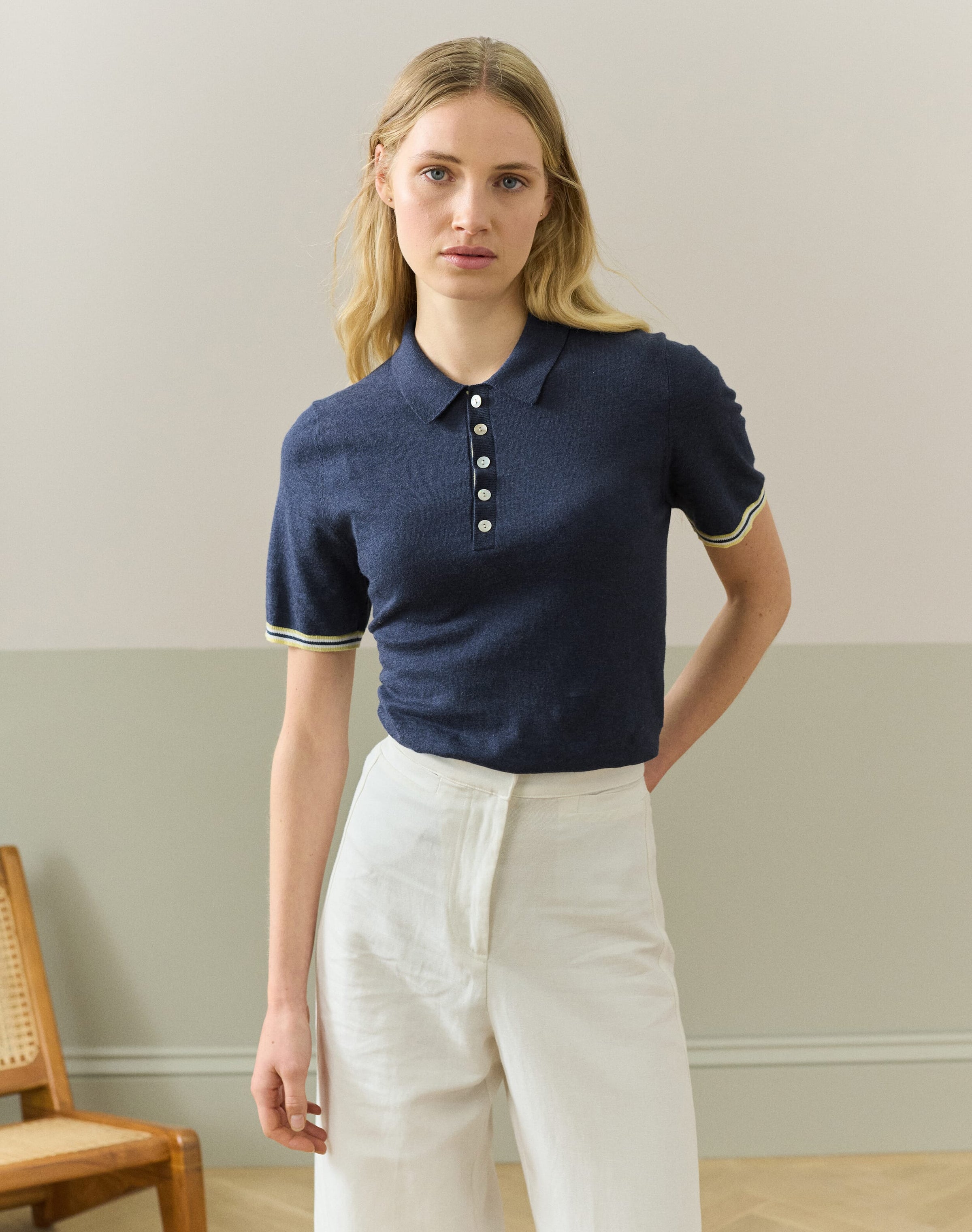 Cotton Knit Polo Shirt