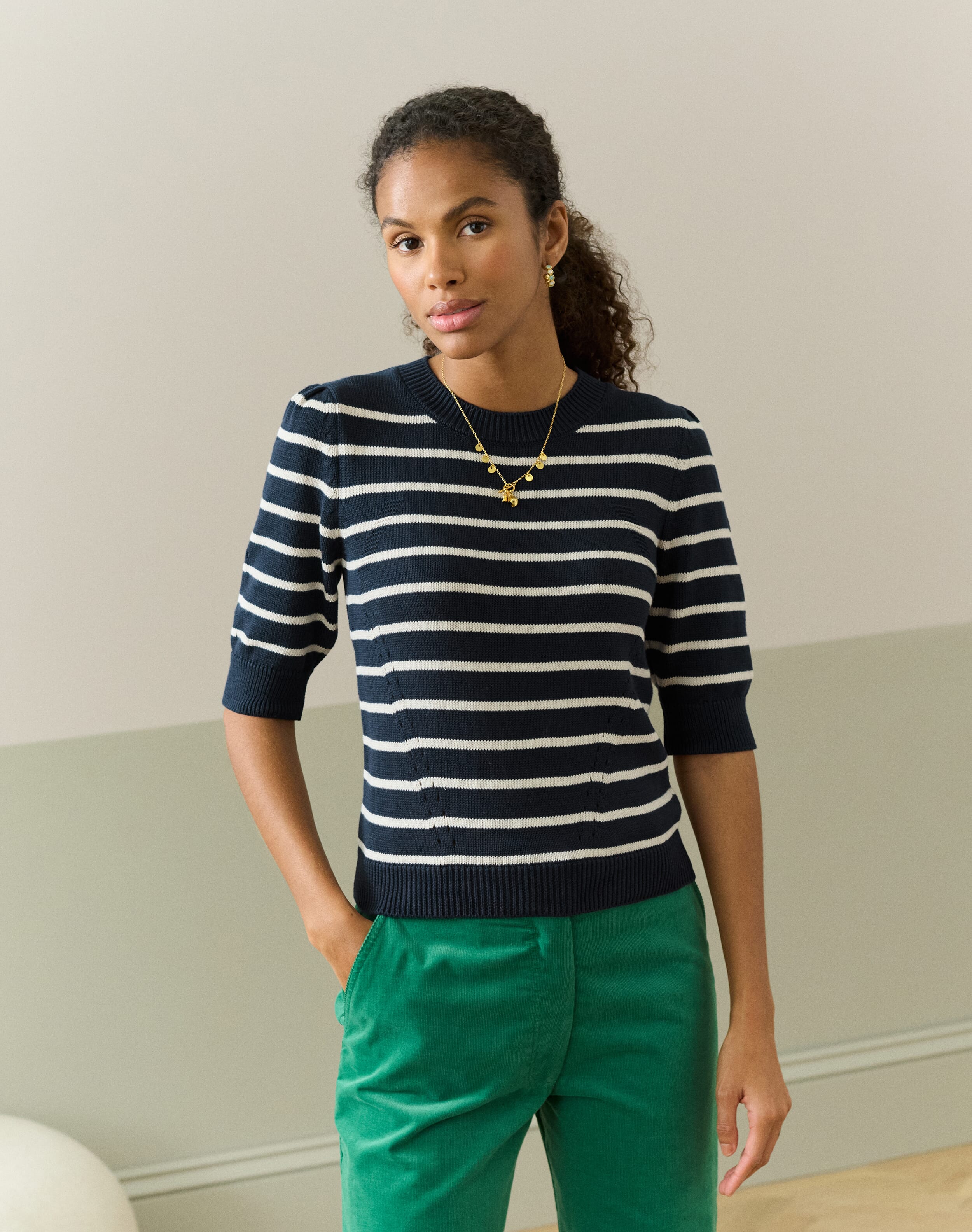 Cotton Knit Stripe Jumper