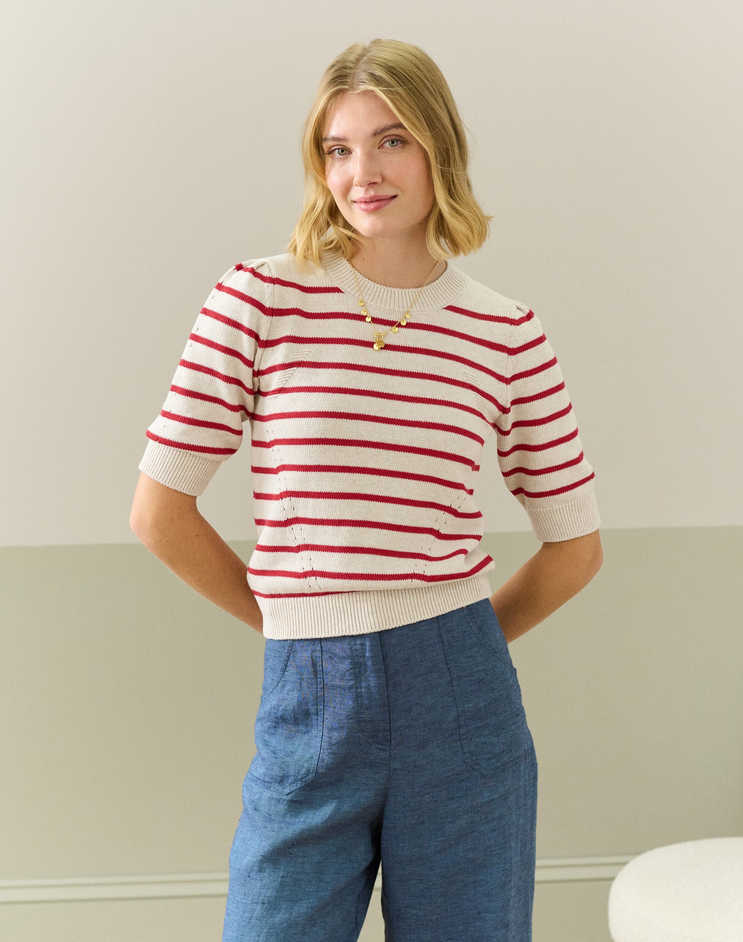 Cotton Knit Stripe Jumper