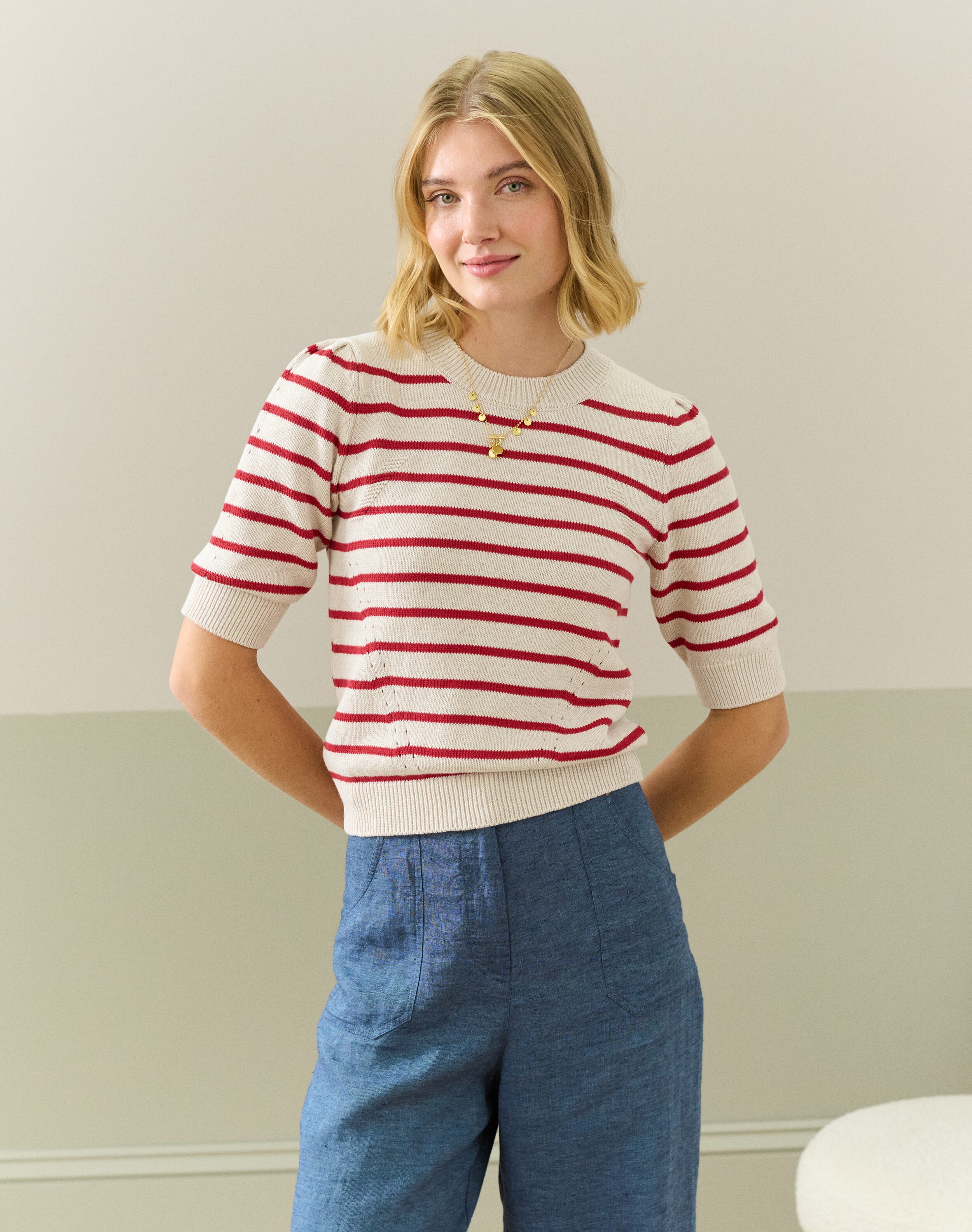 Cotton Knit Stripe Jumper