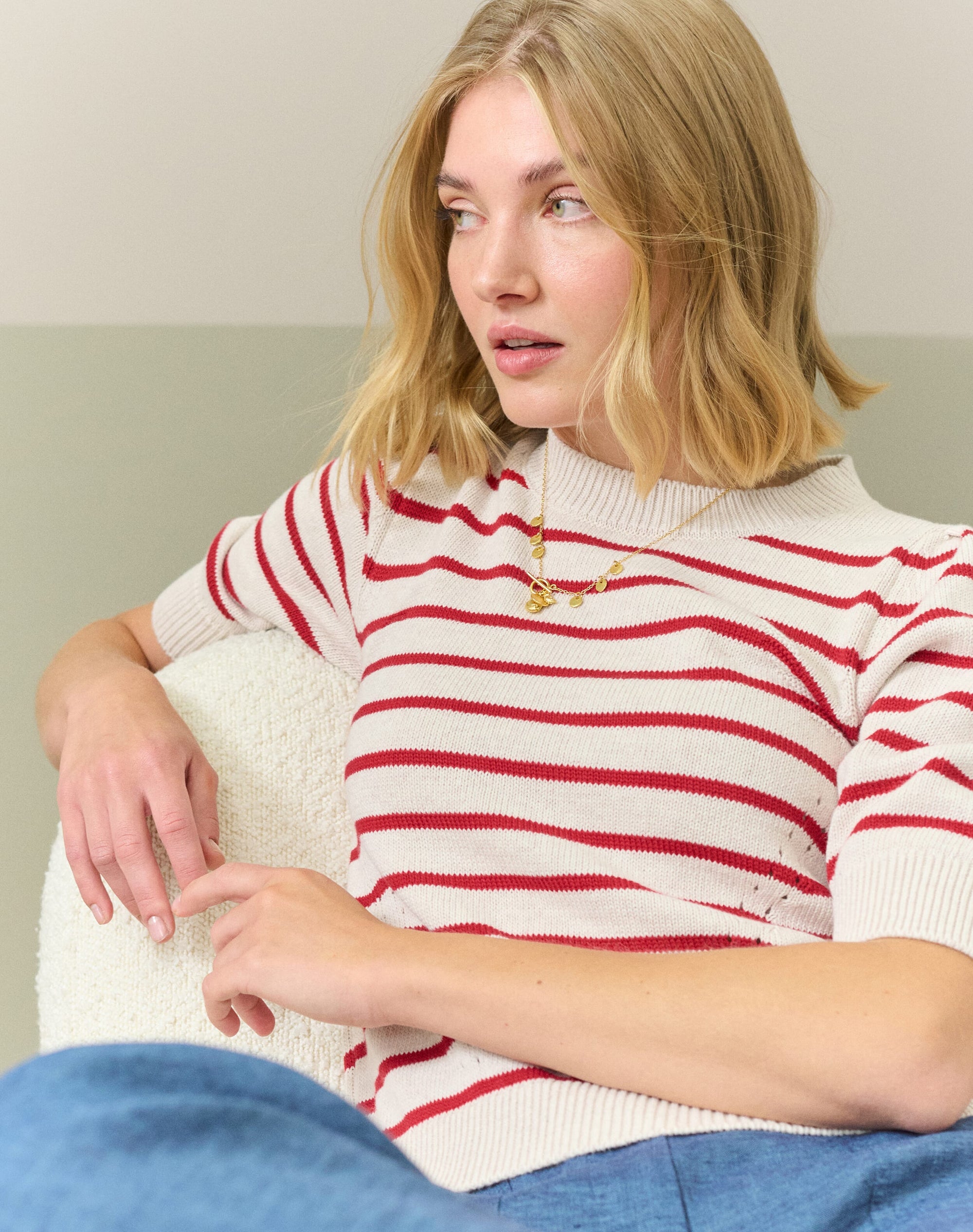 Cotton Knit Stripe Jumper