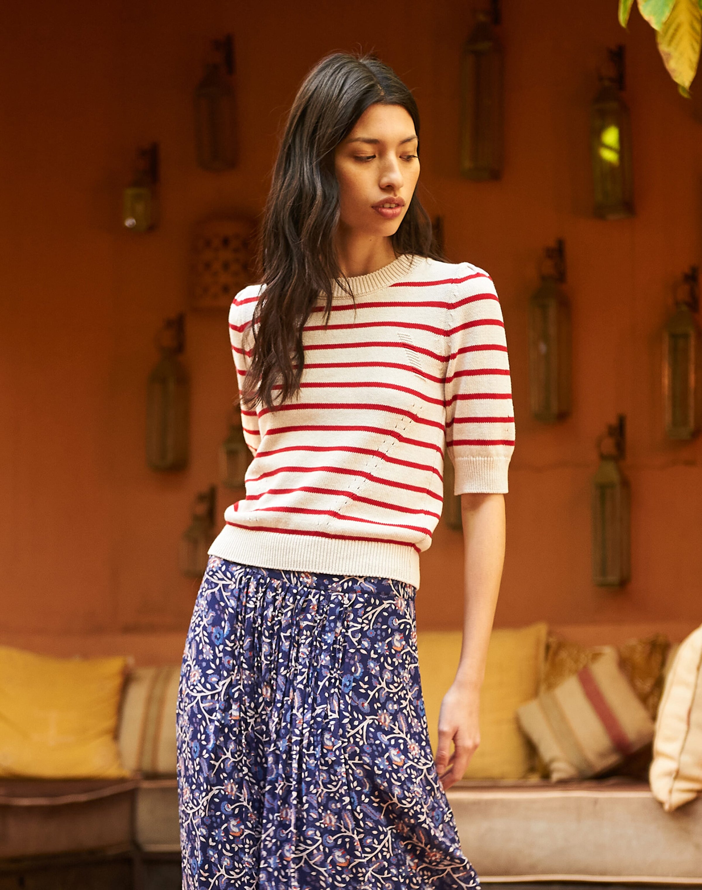 Cotton Knit Stripe Jumper