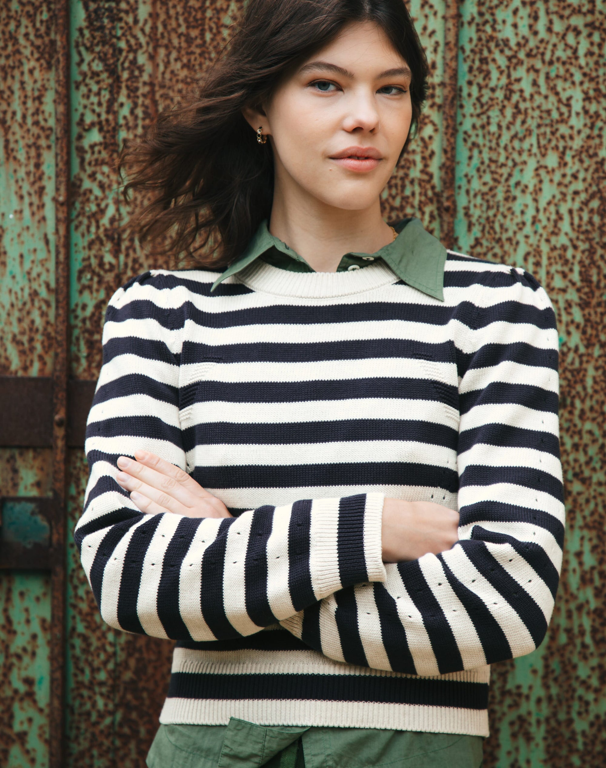 Cotton Knit Stripe Jumper