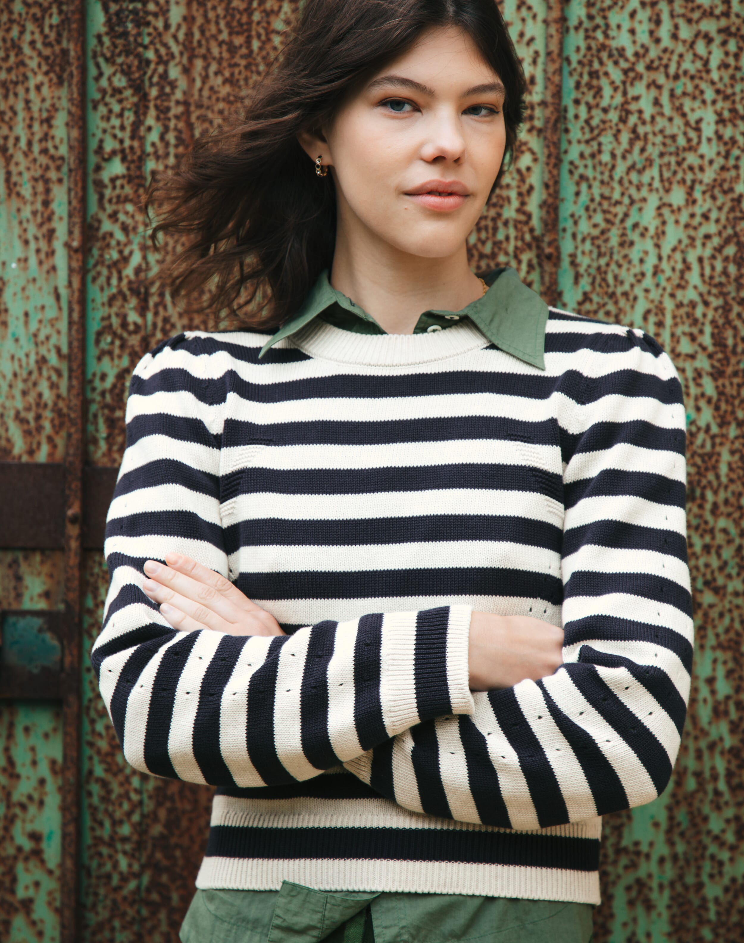 Cotton Knit Stripe Jumper