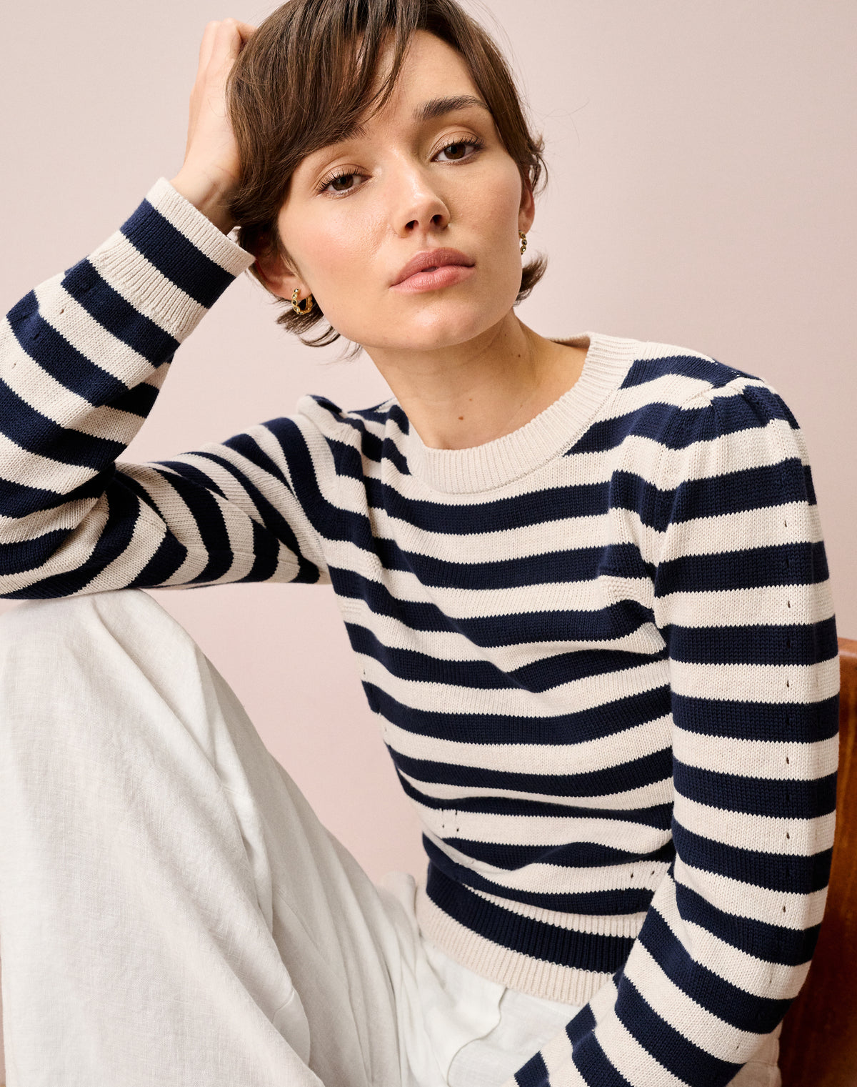 Cotton Knit Stripe Jumper