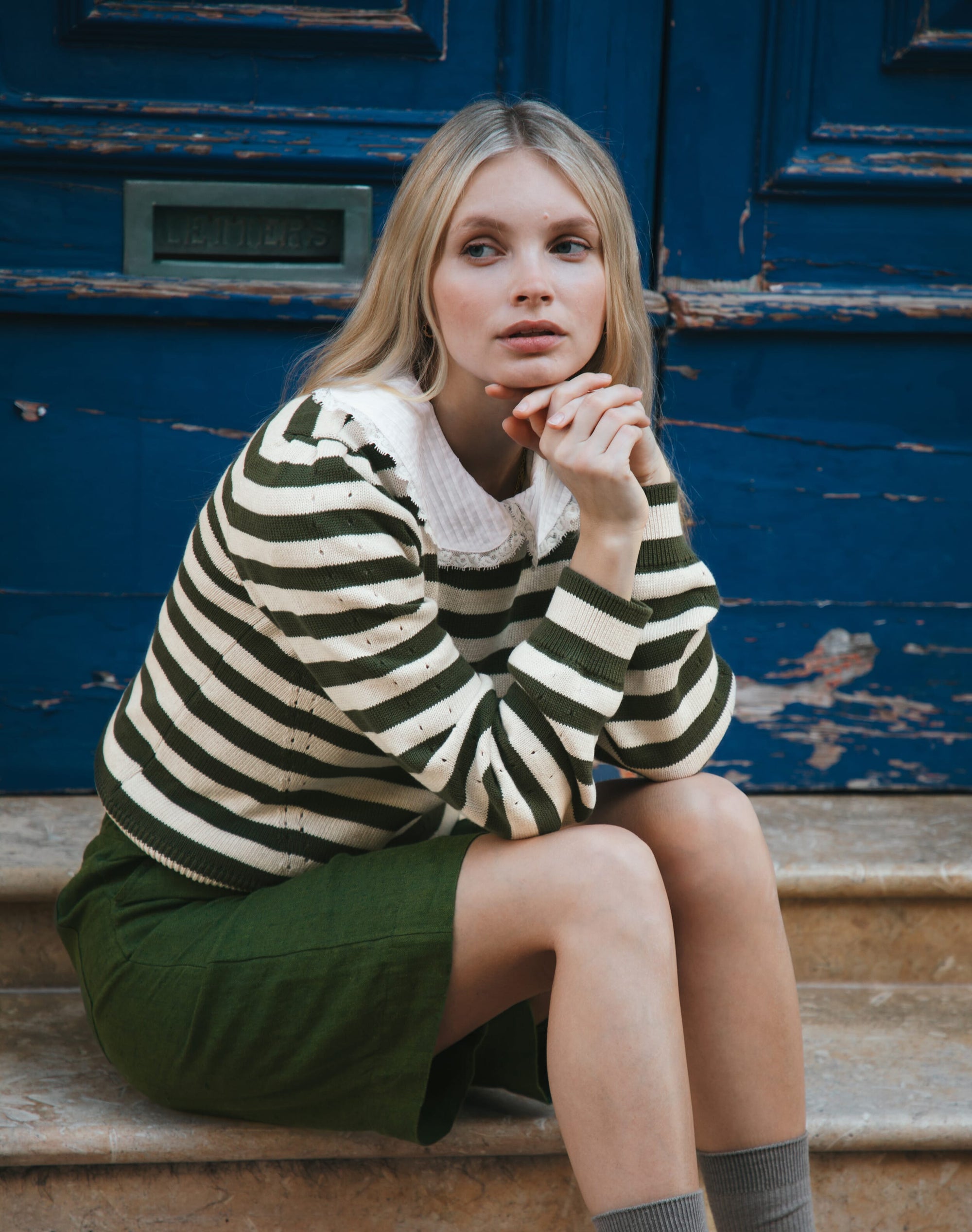 Cotton Knit Stripe Jumper