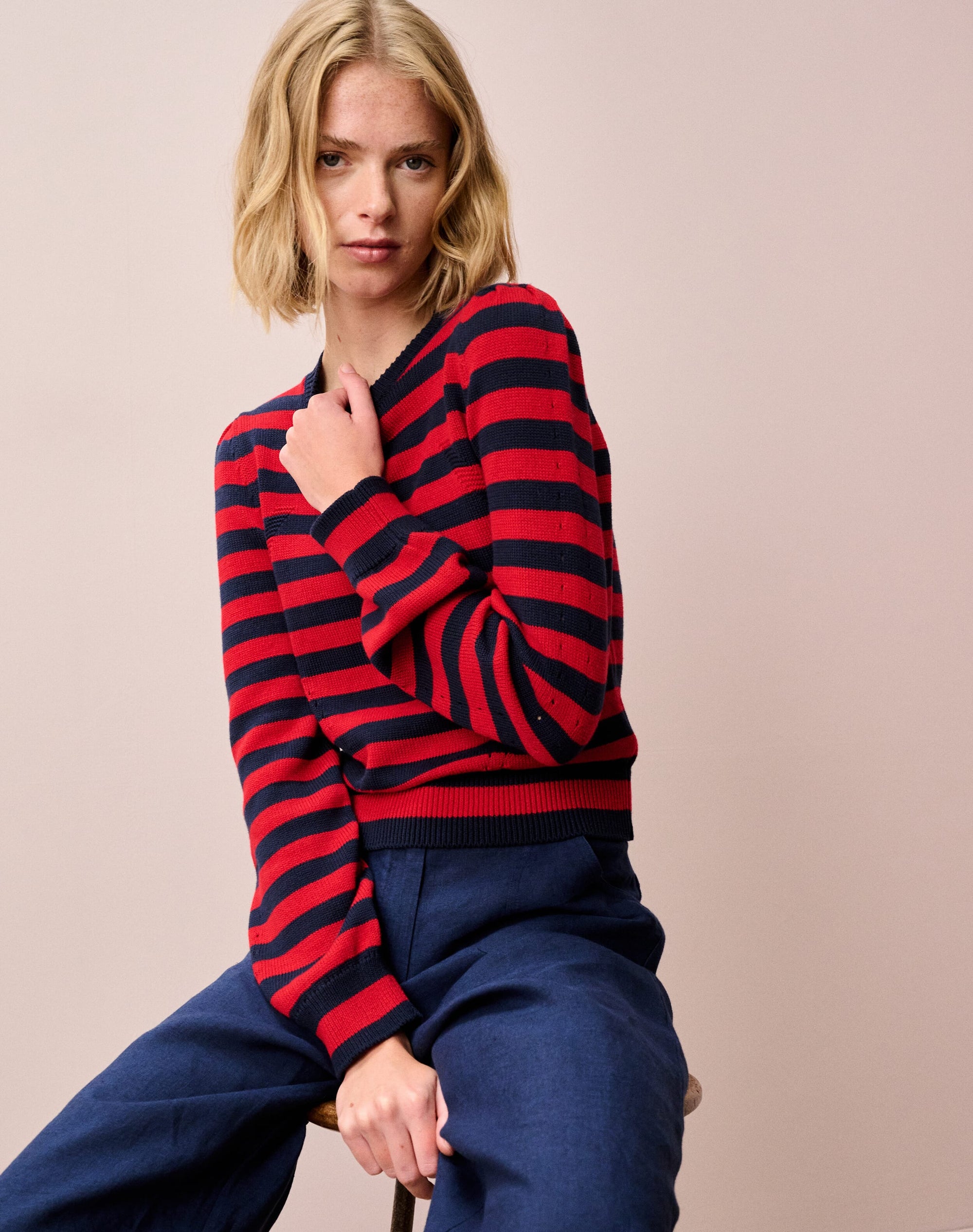 Cotton Knit Stripe Jumper