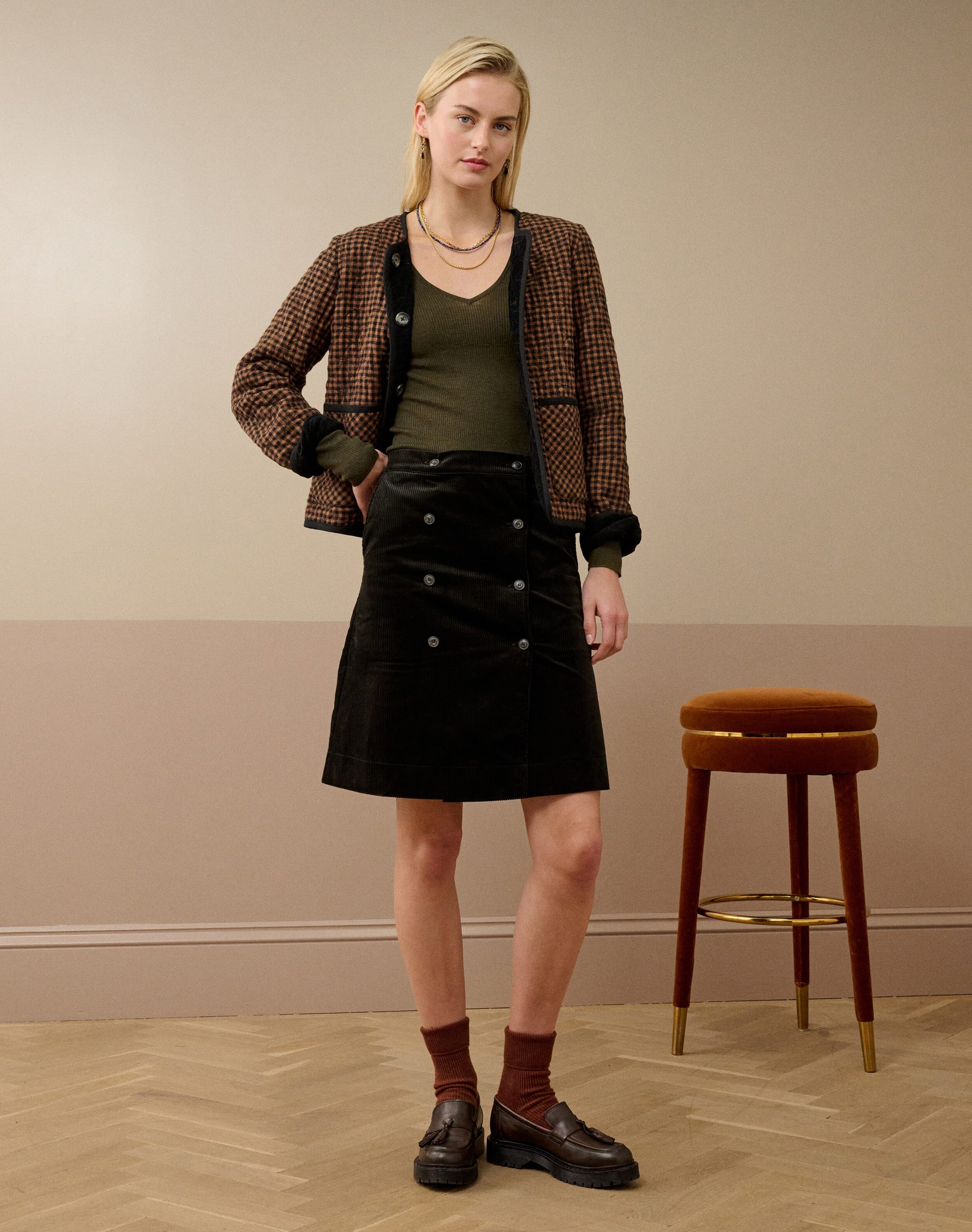 Merino Ribbed V Neck Jumper