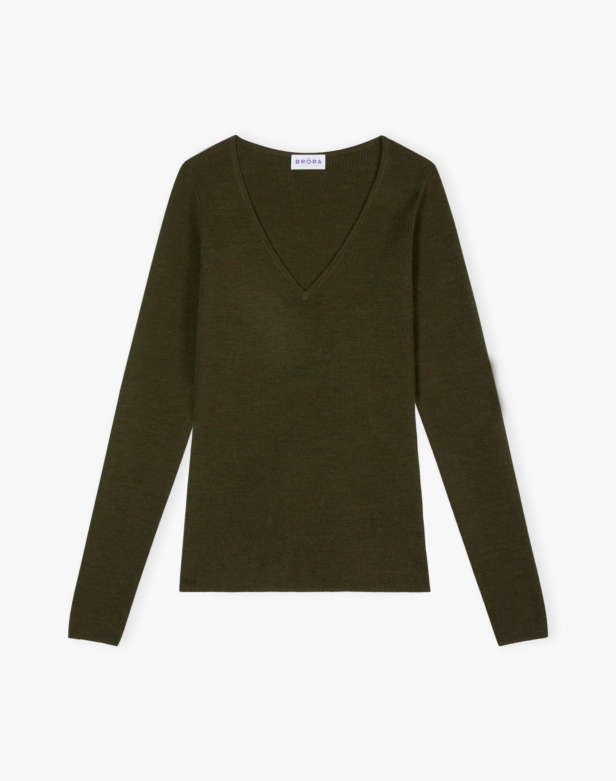 Merino Ribbed V Neck Jumper