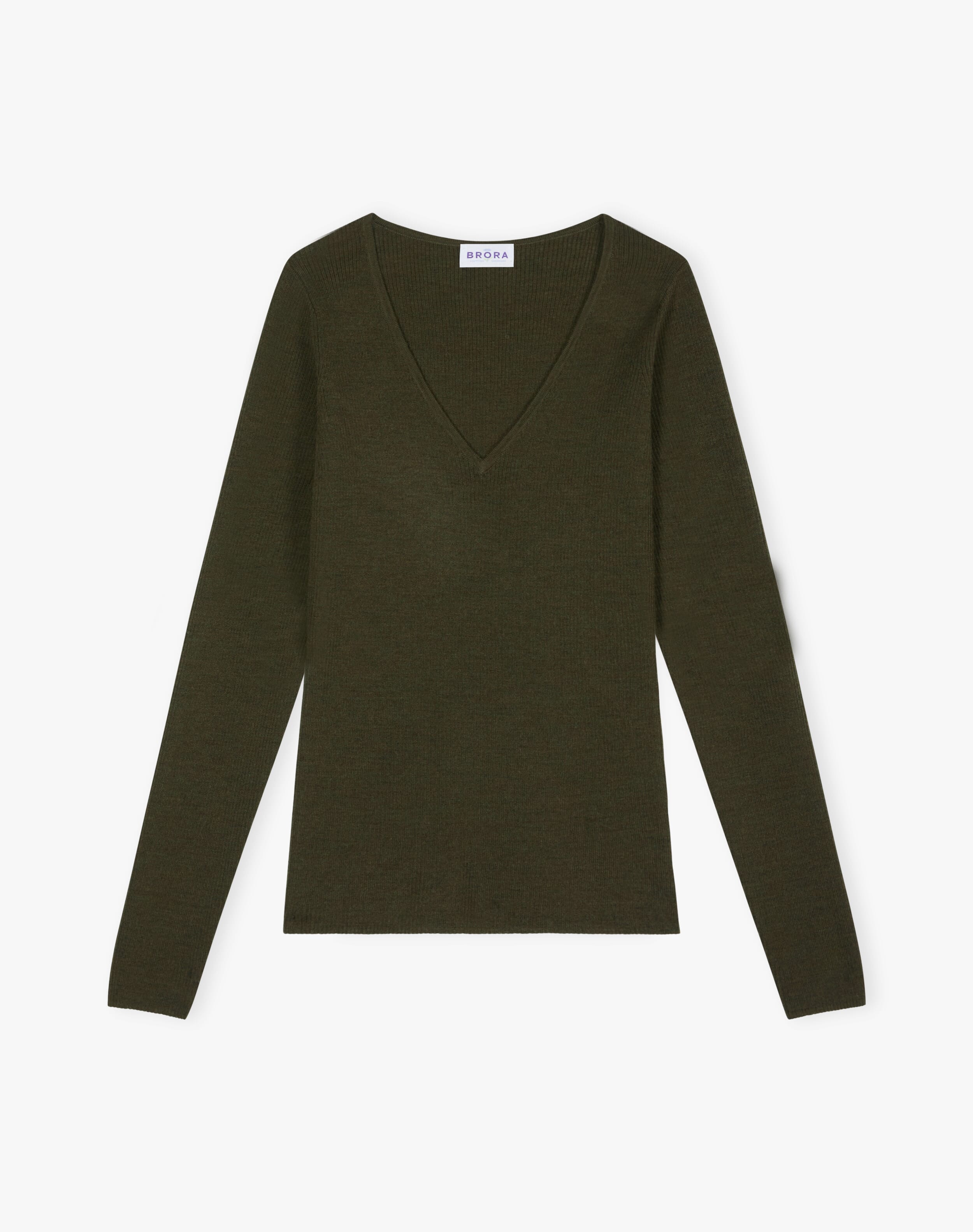 Merino Ribbed V Neck Jumper