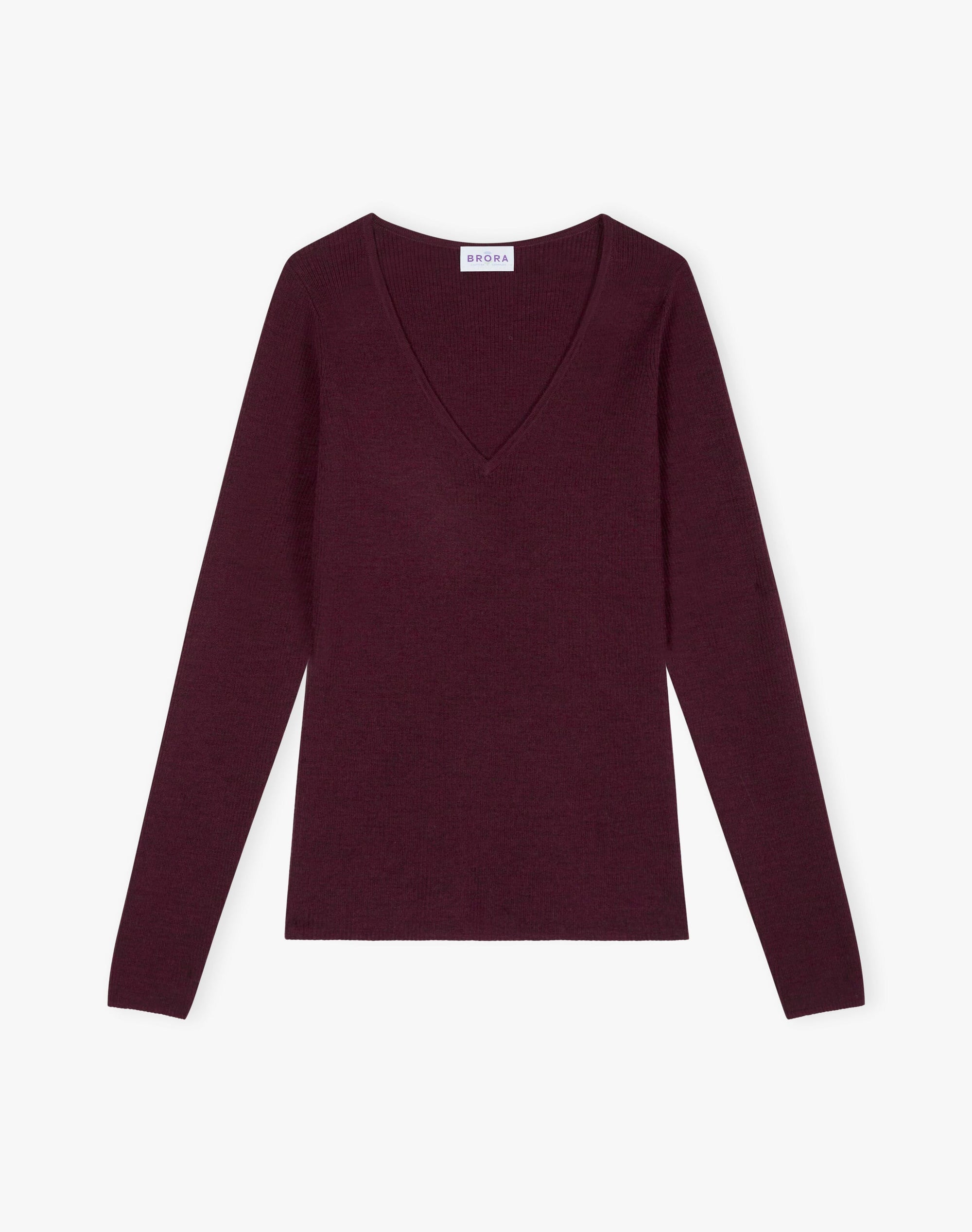Merino Ribbed V Neck Jumper