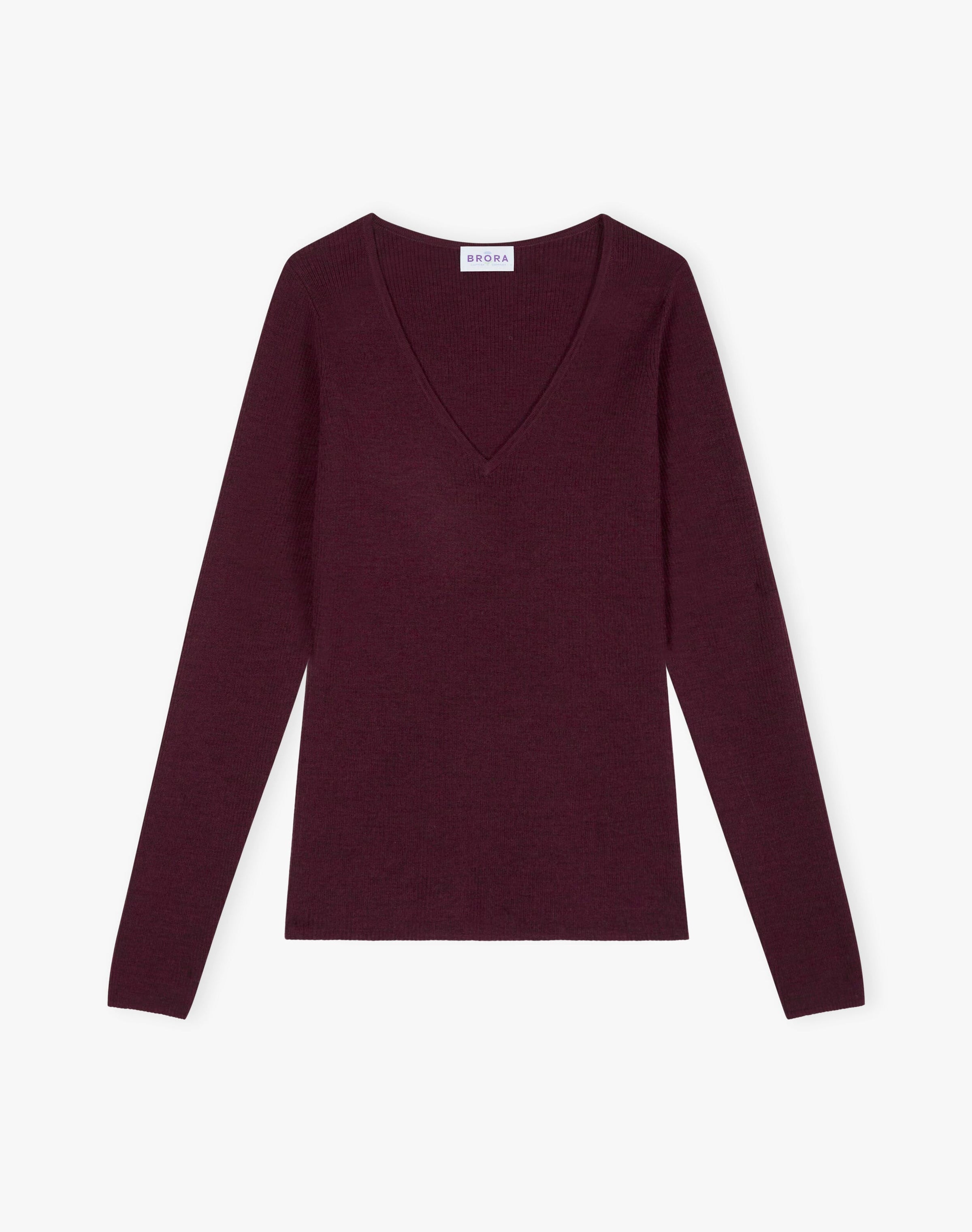 Merino Ribbed V Neck Jumper