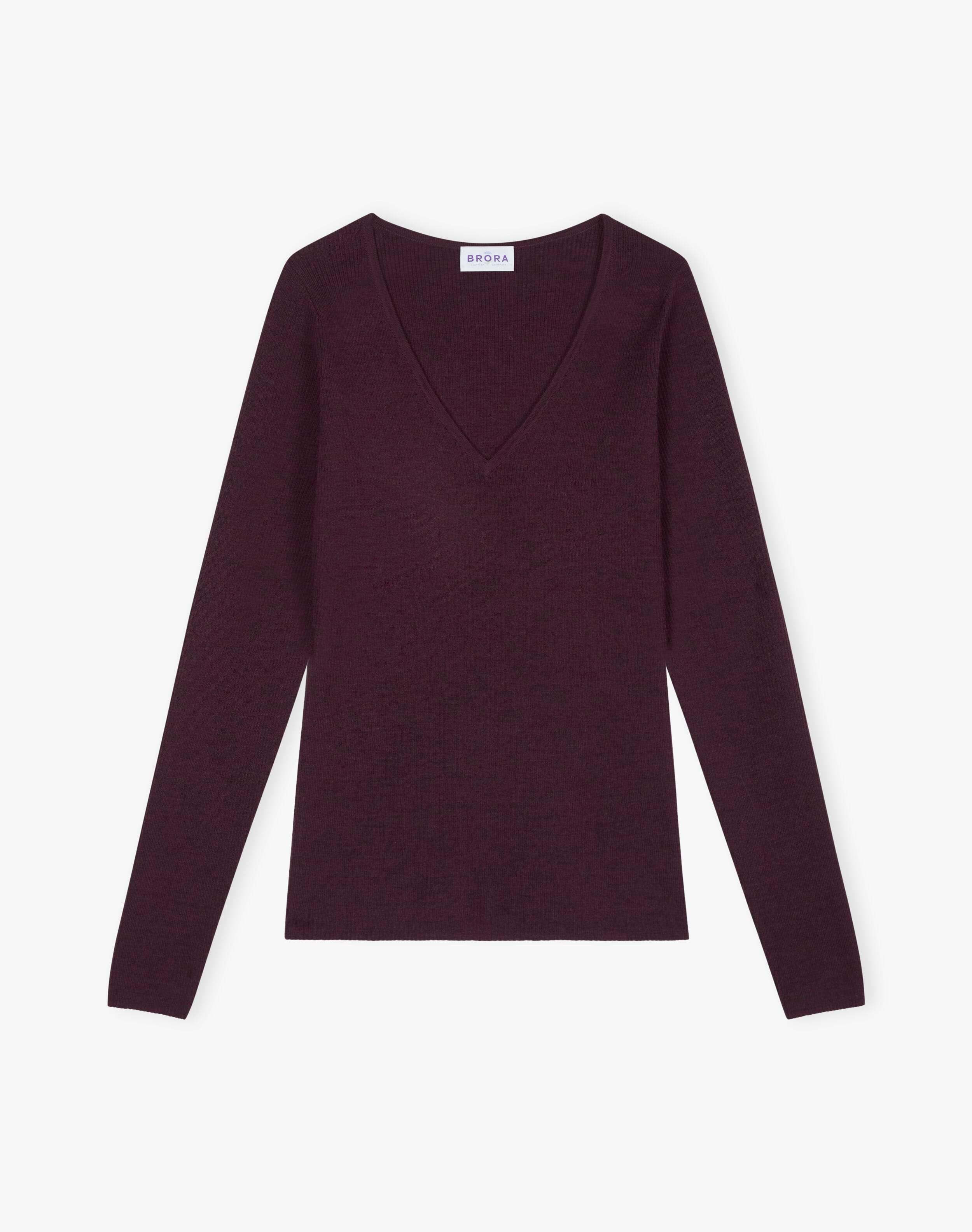 Merino Ribbed V Neck Jumper