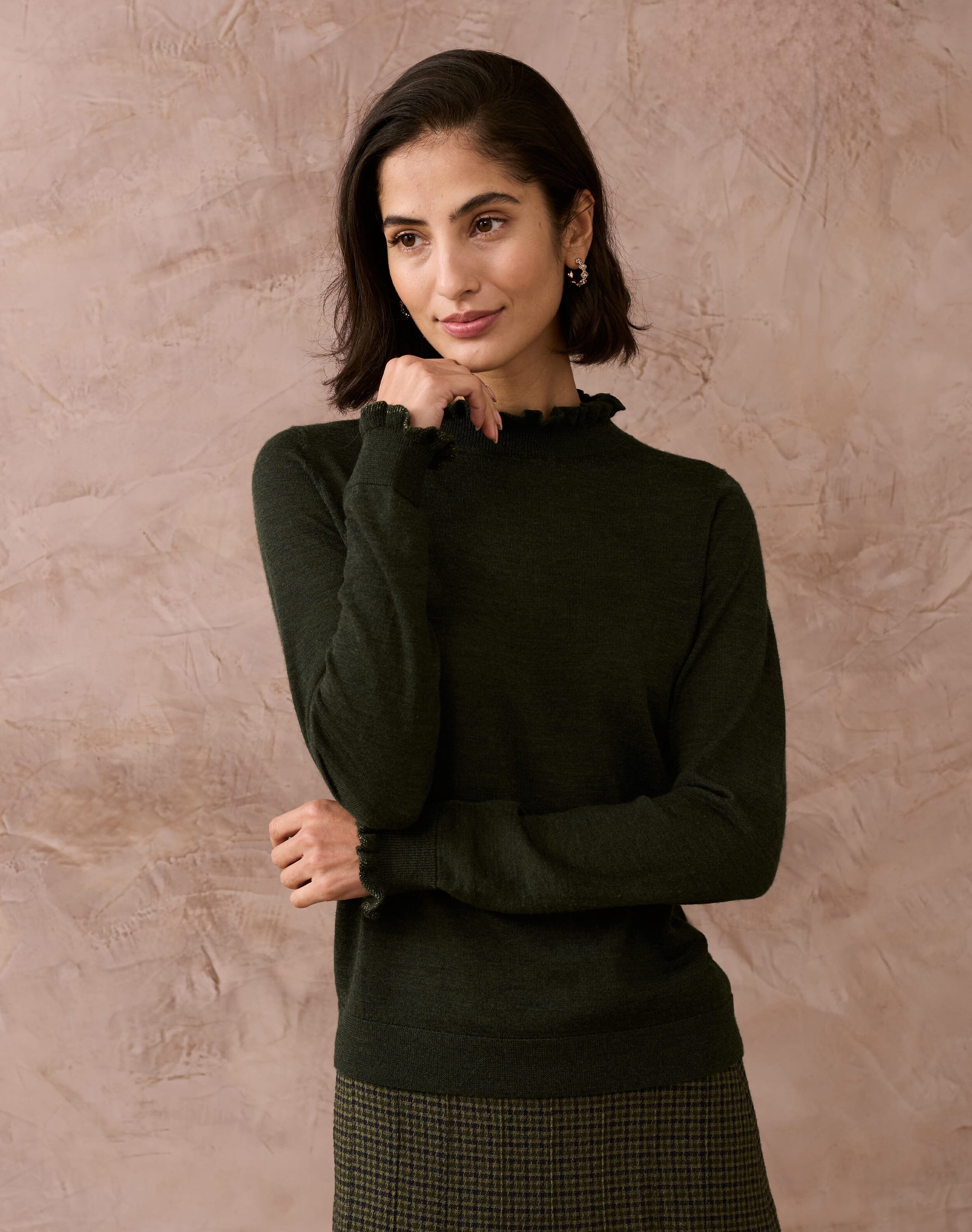 Merino Ruffle Trim Jumper