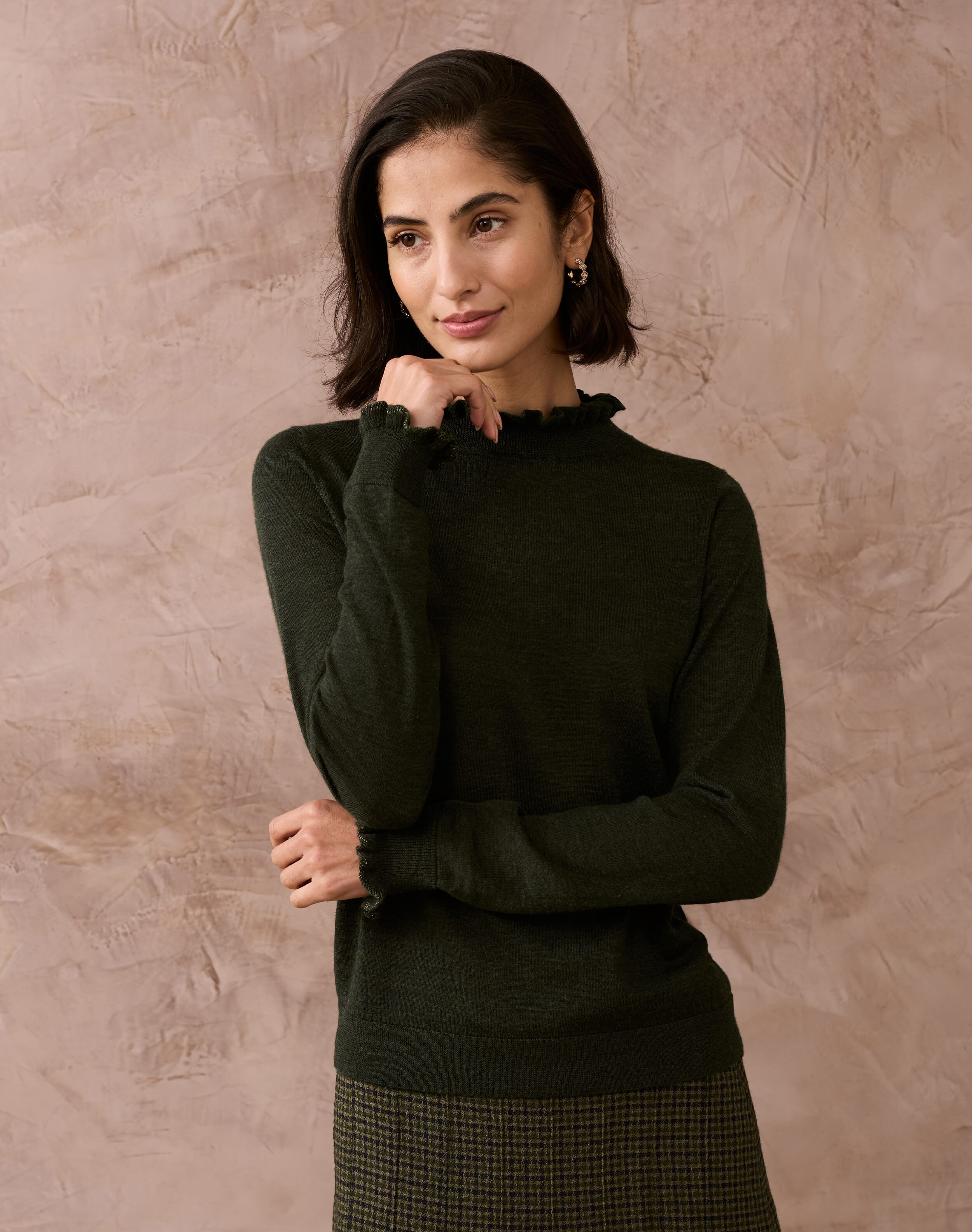 Merino Ruffle Trim Jumper