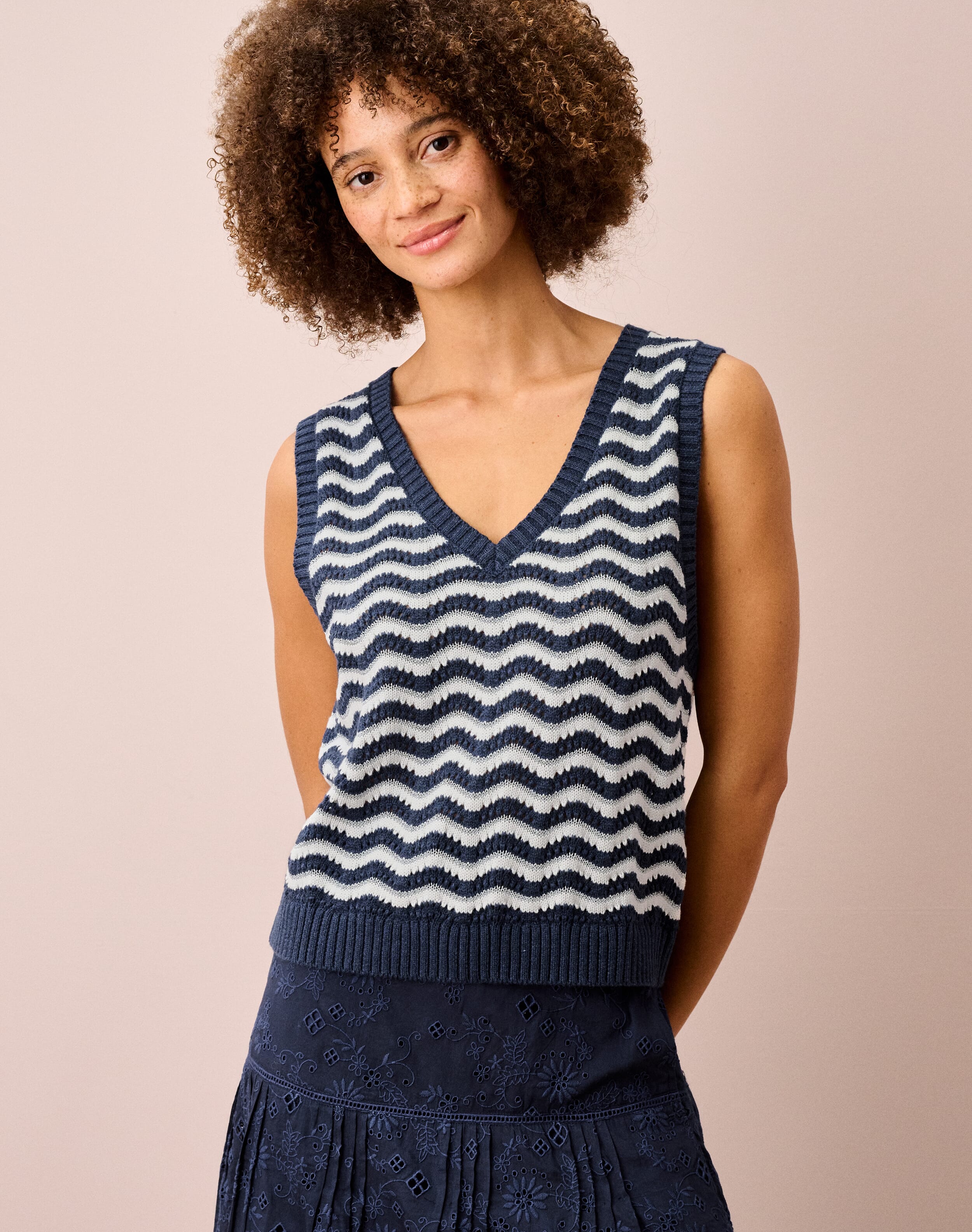 Cotton Wave Knit Tank