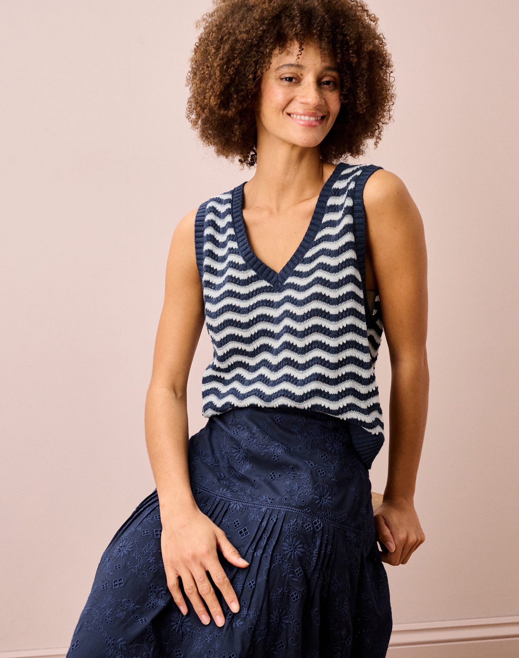 Cotton Wave Knit Tank