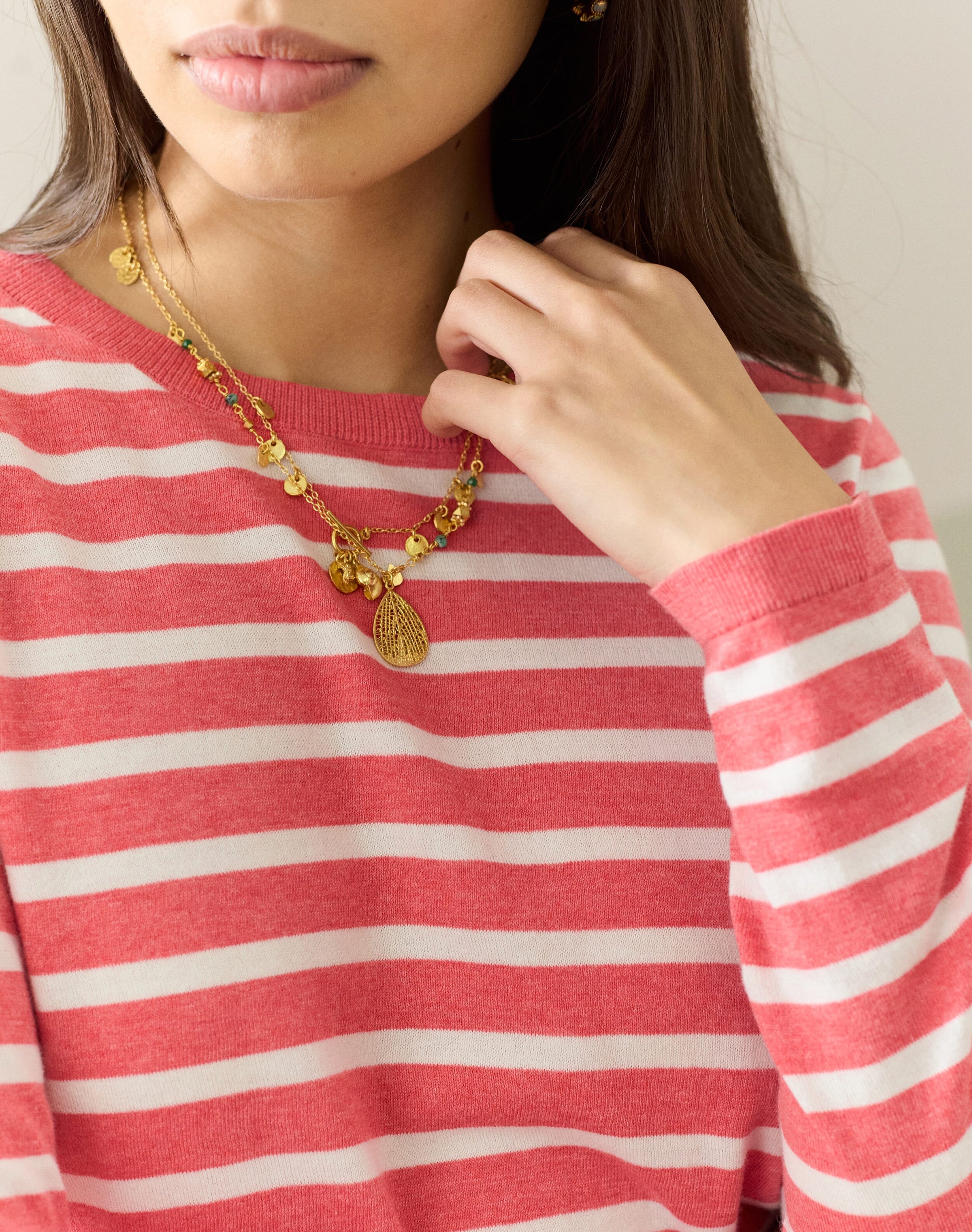 Cotton Knit Stripe T-Shirt
