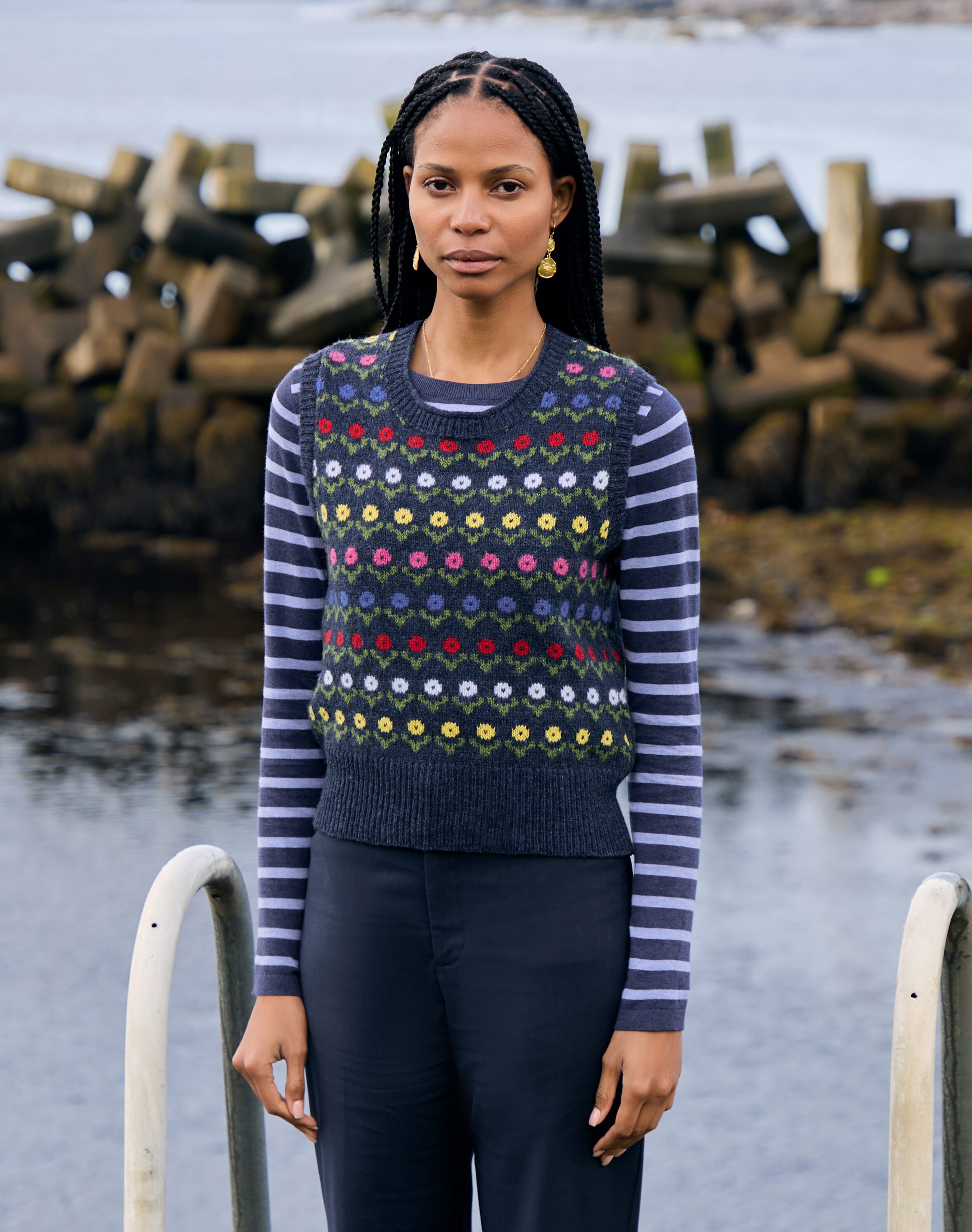 Cotton Knit Stripe T-Shirt