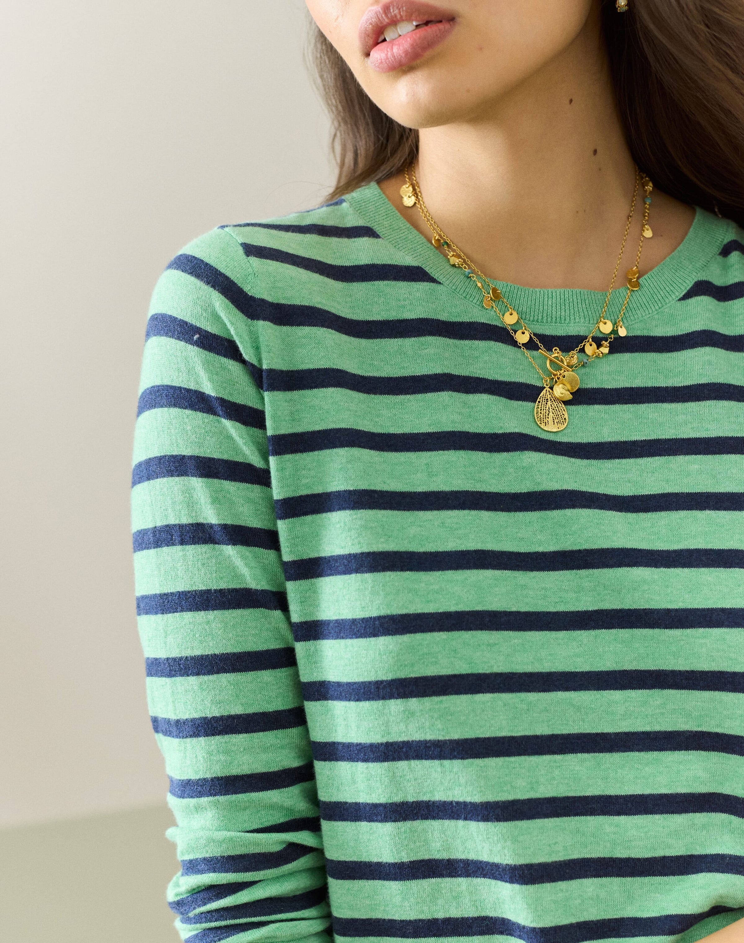 Cotton Knit Stripe T-Shirt